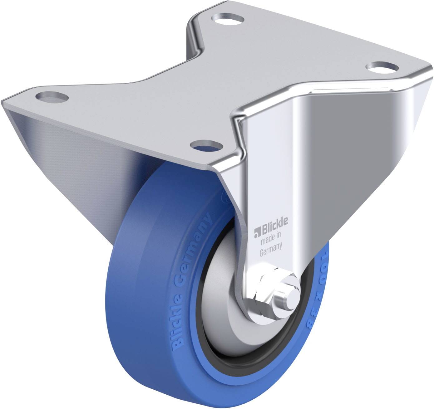 Blickle 851398 BK-POEV 100KAD-3-SB-FA Acéllemez rögzített görgő KerékØ: 100 mm Teherbírás (max.): 200 kg 1 db