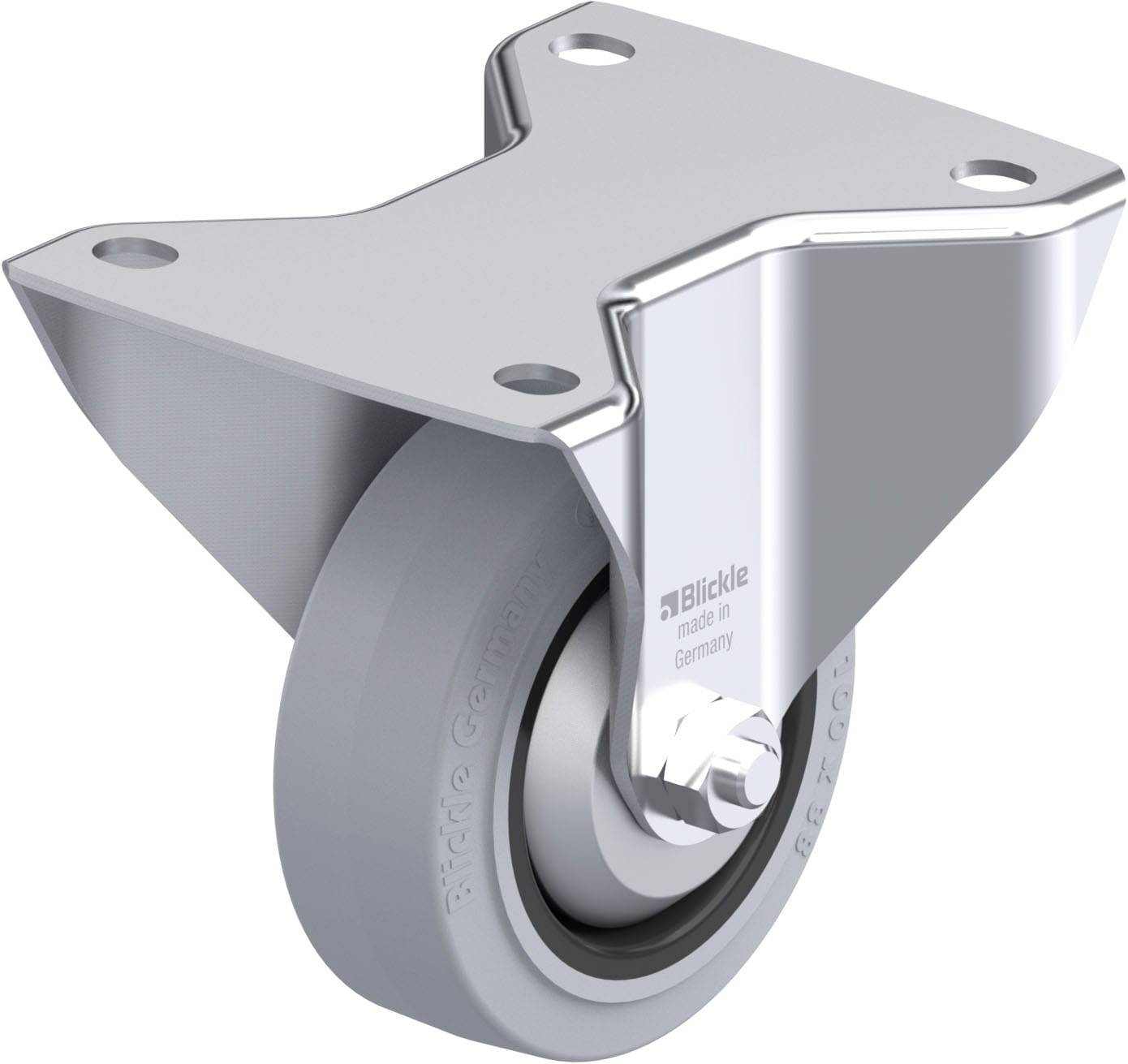 Blickle 851400 BK-POEV 100KAD-3-SG-FA Acéllemez rögzített görgő KerékØ: 100 mm Teherbírás (max.): 200 kg 1 db