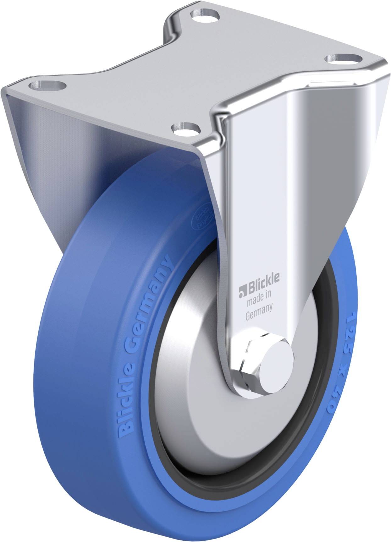 Blickle 851408 BK-POEV 125KAD-1-SB-FA Acéllemez rögzített görgő KerékØ: 125 mm Teherbírás (max.): 250 kg 1 db