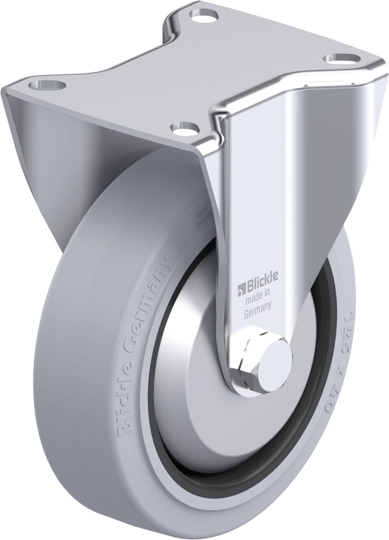 Blickle 851409 BK-POEV 125KAD-1-SG-FA Acéllemez rögzített görgő KerékØ: 125 mm Teherbírás (max.): 250 kg 1 db