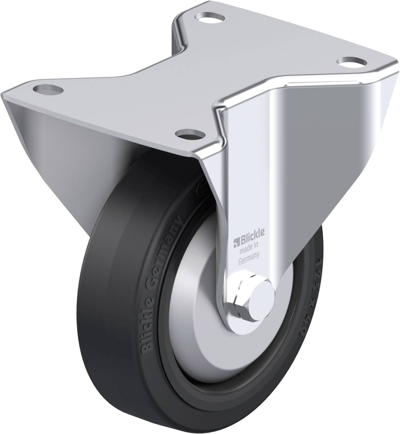 Blickle 851422 BK-POEV 125KAD-3-FA Acéllemez rögzített görgő KerékØ: 125 mm Teherbírás (max.): 250 kg 1 db