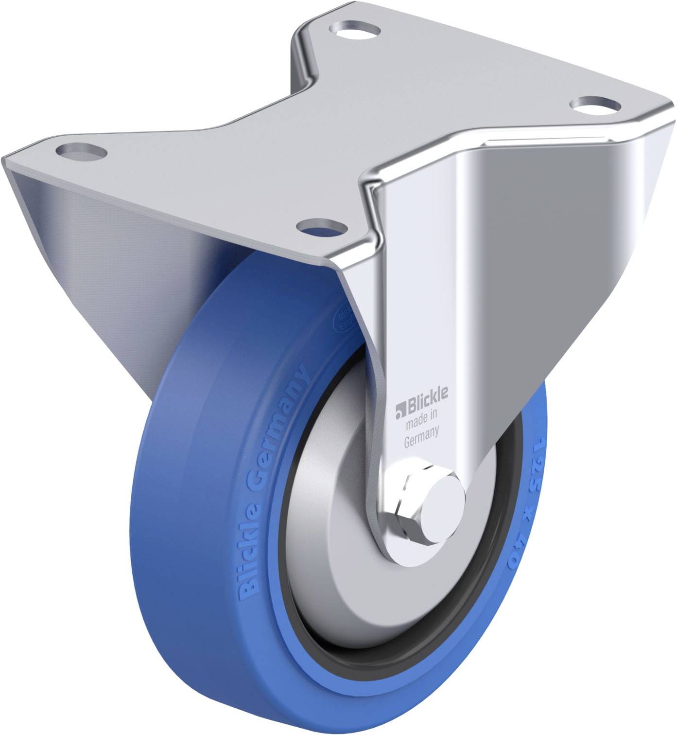 Blickle 851419 BK-POEV 125KAD-3-SB-FA Acéllemez rögzített görgő KerékØ: 125 mm Teherbírás (max.): 250 kg 1 db