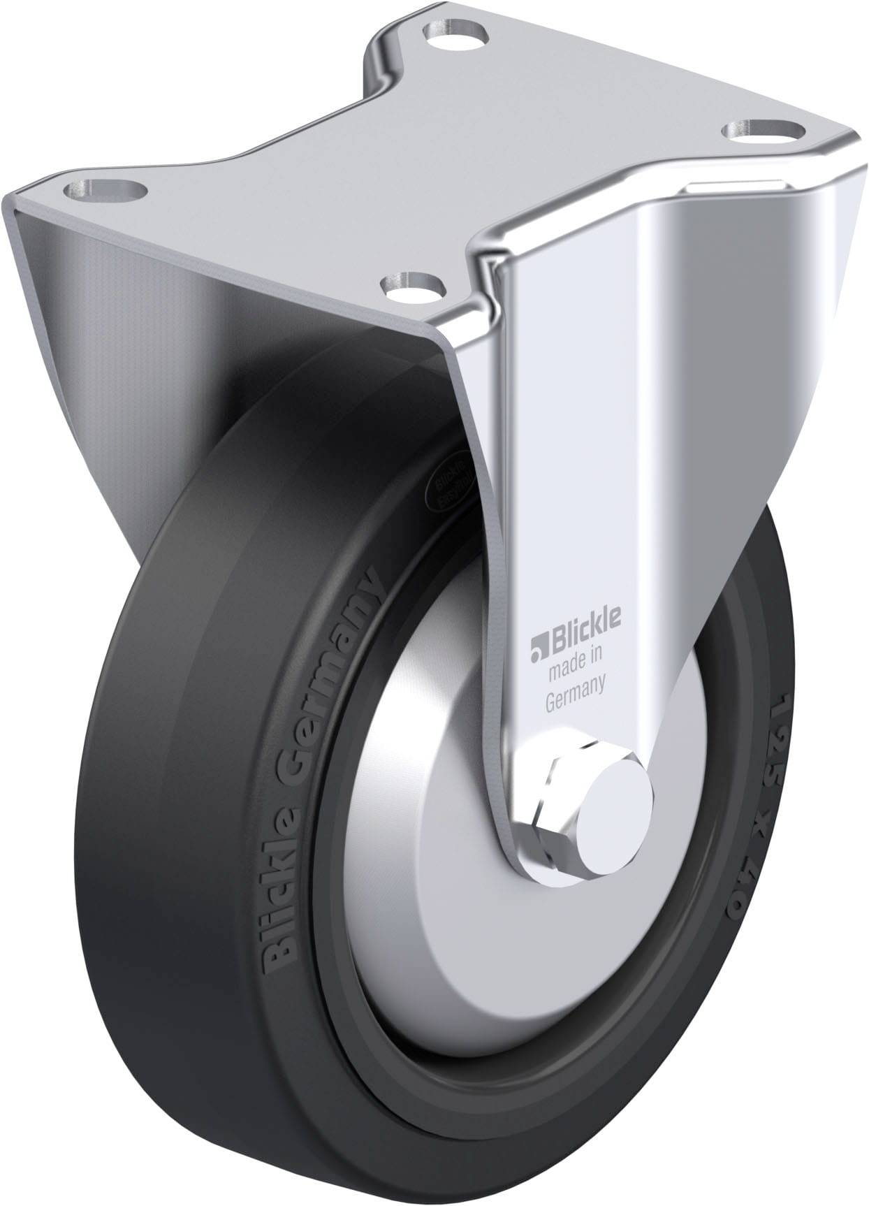 Blickle 851406 BK-POEV 125XR-1-FA Acéllemez rögzített görgő KerékØ: 125 mm Teherbírás (max.): 250 kg 1 db