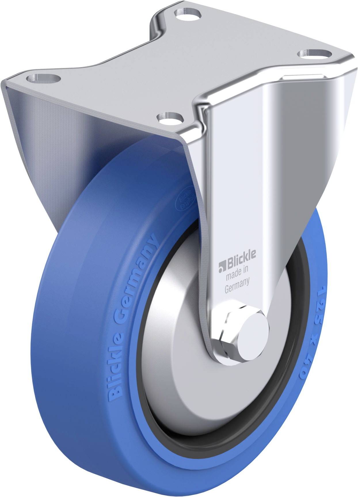 Blickle 851404 BK-POEV 125XR-1-SB-FA Acéllemez rögzített görgő KerékØ: 125 mm Teherbírás (max.): 250 kg 1 db