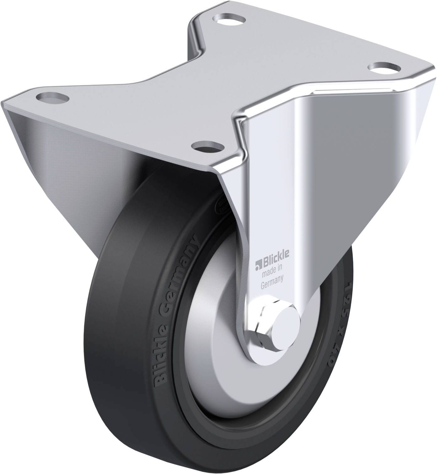 Blickle 851416 BK-POEV 125XR-3-FA Acéllemez rögzített görgő KerékØ: 125 mm Teherbírás (max.): 250 kg 1 db