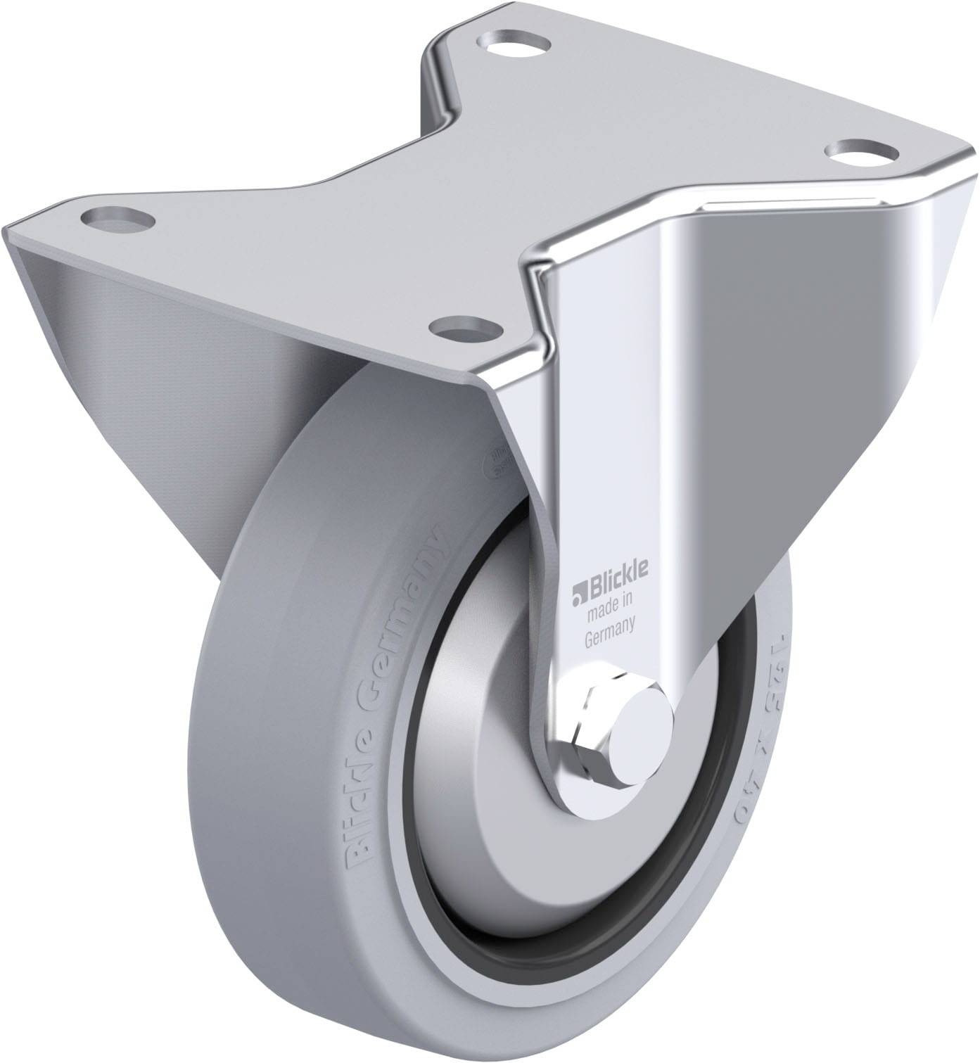 Blickle 851415 BK-POEV 125XR-3-SG-FA Acéllemez rögzített görgő KerékØ: 125 mm Teherbírás (max.): 250 kg 1 db