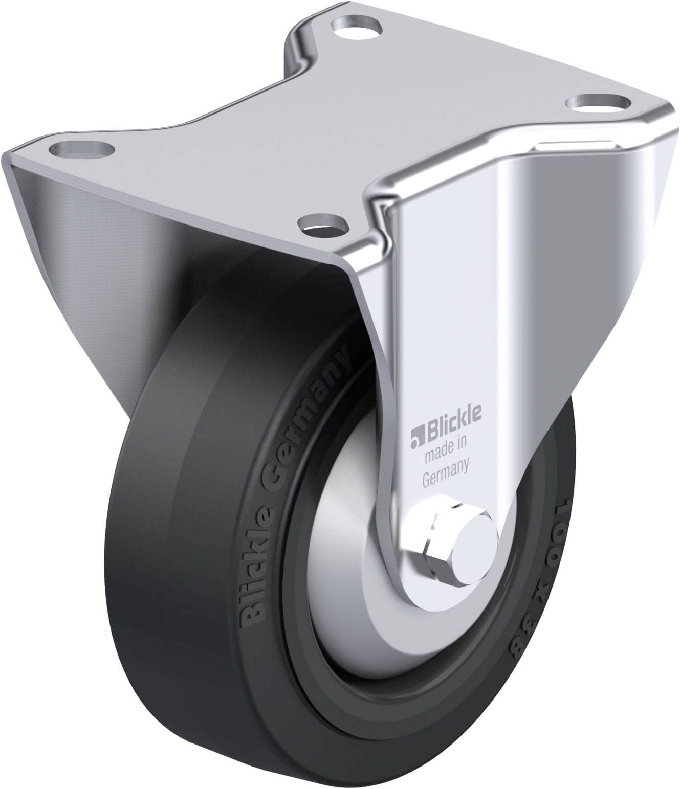 Blickle 749073 B-POEV 100KAD-FA Acéllemez rögzített görgő KerékØ: 100 mm Teherbírás (max.): 200 kg 1 db