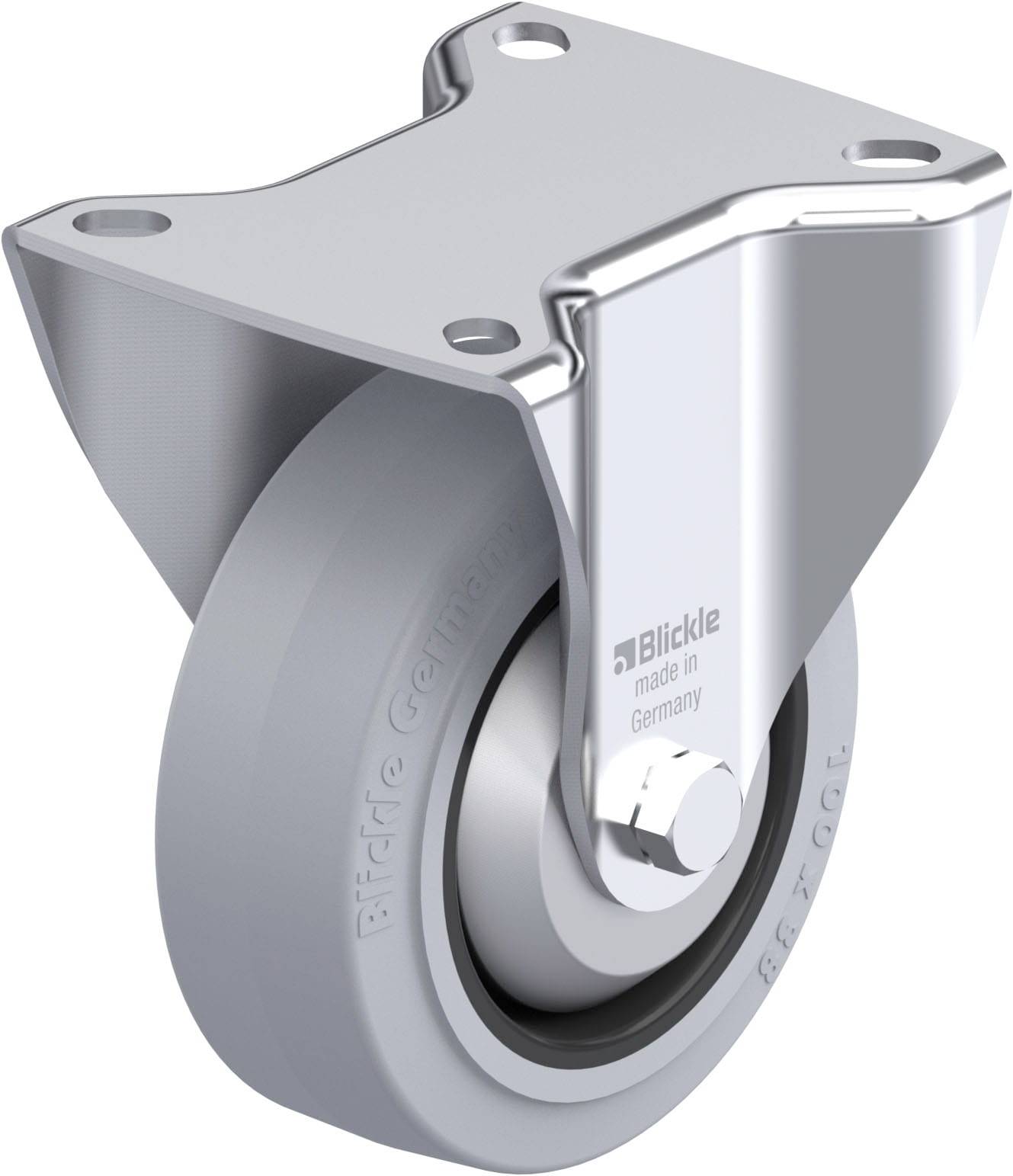 Blickle 850377 B-POEV 100XR-SG-FA Acéllemez rögzített görgő KerékØ: 100 mm Teherbírás (max.): 200 kg 1 db