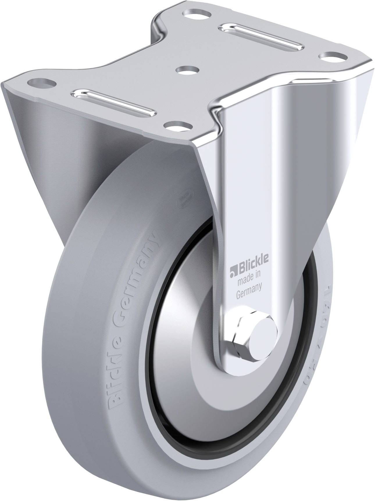 Blickle 850396 B-POEV 160XR-SG-FA Acéllemez rögzített görgő KerékØ: 160 mm Teherbírás (max.): 400 kg 1 db