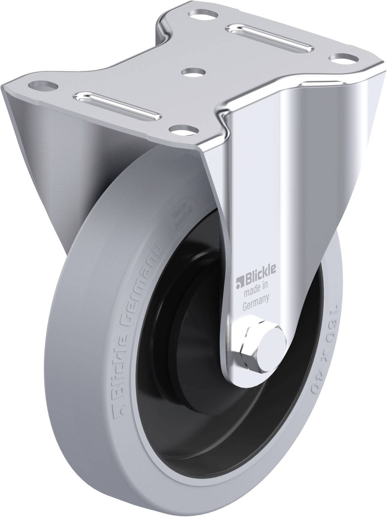 Blickle 960708 B-POEV 161XKA-SG Acéllemez rögzített görgő KerékØ: 160 mm Teherbírás (max.): 320 kg 1 db