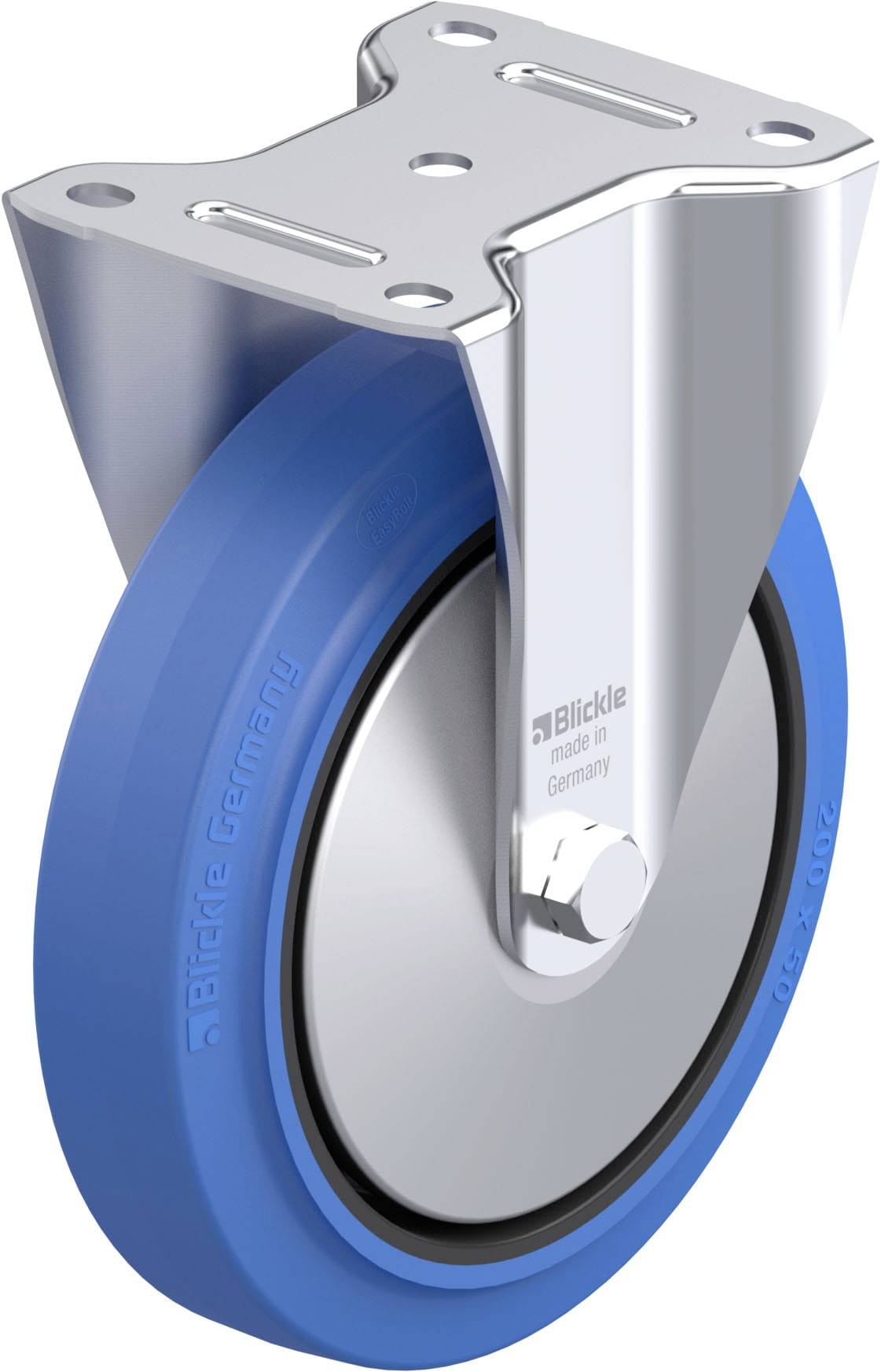 Blickle 749088 B-POEV 200KAD-SB-FA Acéllemez rögzített görgő KerékØ: 200 mm Teherbírás (max.): 400 kg 1 db
