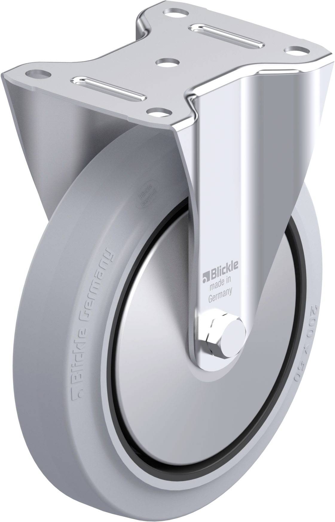 Blickle 749089 B-POEV 200KAD-SG-FA Acéllemez rögzített görgő KerékØ: 200 mm Teherbírás (max.): 400 kg 1 db
