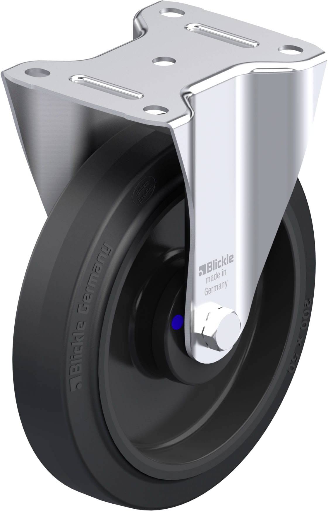 Blickle 850420 B-POEV 200XKA Acéllemez rögzített görgő KerékØ: 200 mm Teherbírás (max.): 400 kg 1 db