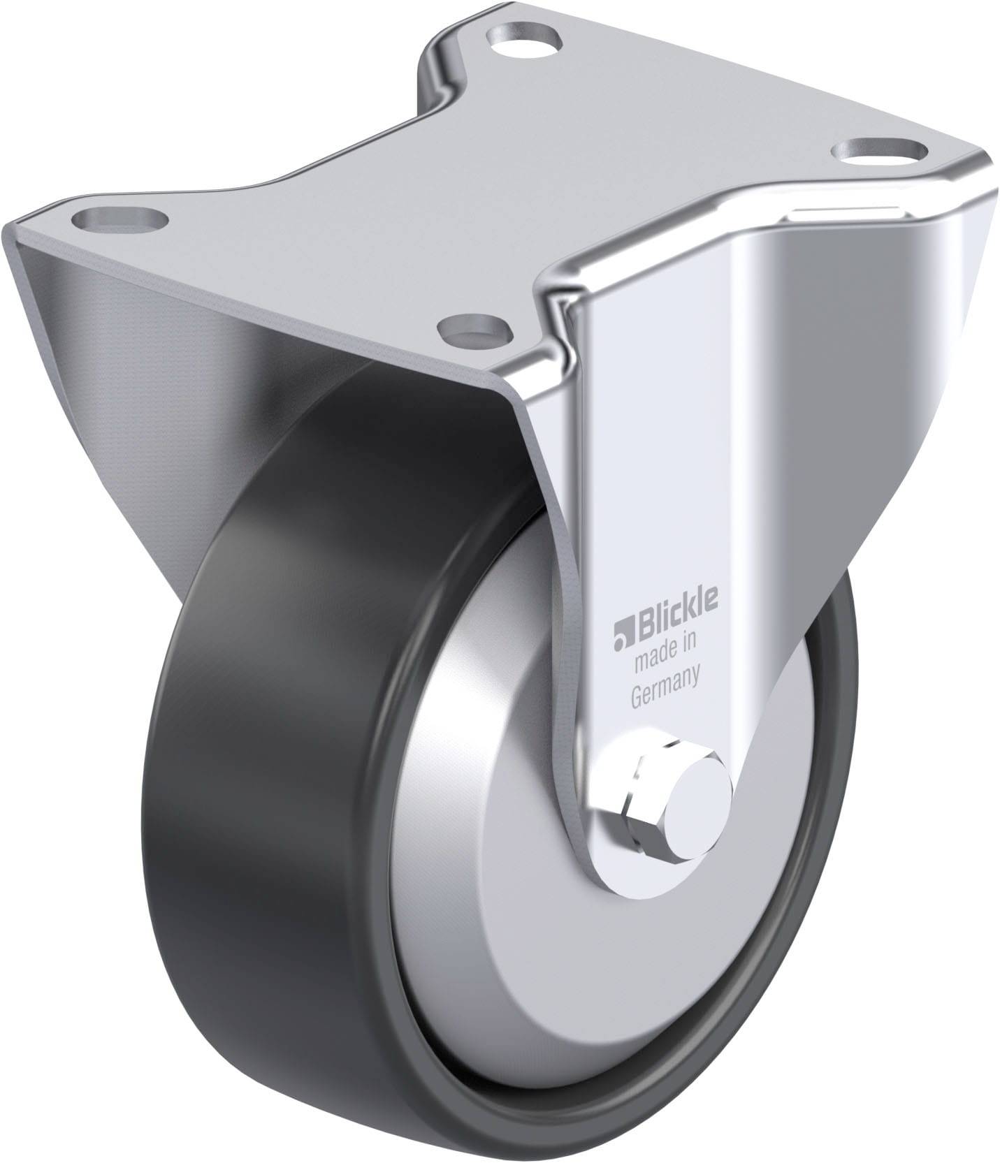 Blickle 953151 B-PP 100KA-EL-FA Acéllemez rögzített görgő KerékØ: 100 mm Teherbírás (max.): 160 kg 1 db