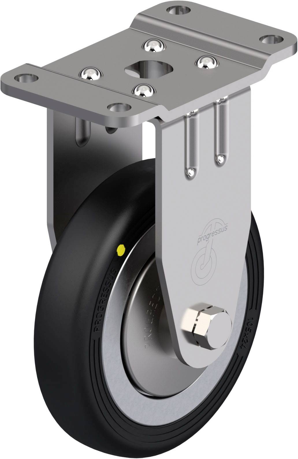 Blickle 889241 BPX-PGV 105XR-PG1-EL-FA Rozsdamentes acél rögzített görgő KerékØ: 105 mm Teherbírás (max.): 120 kg 1 db