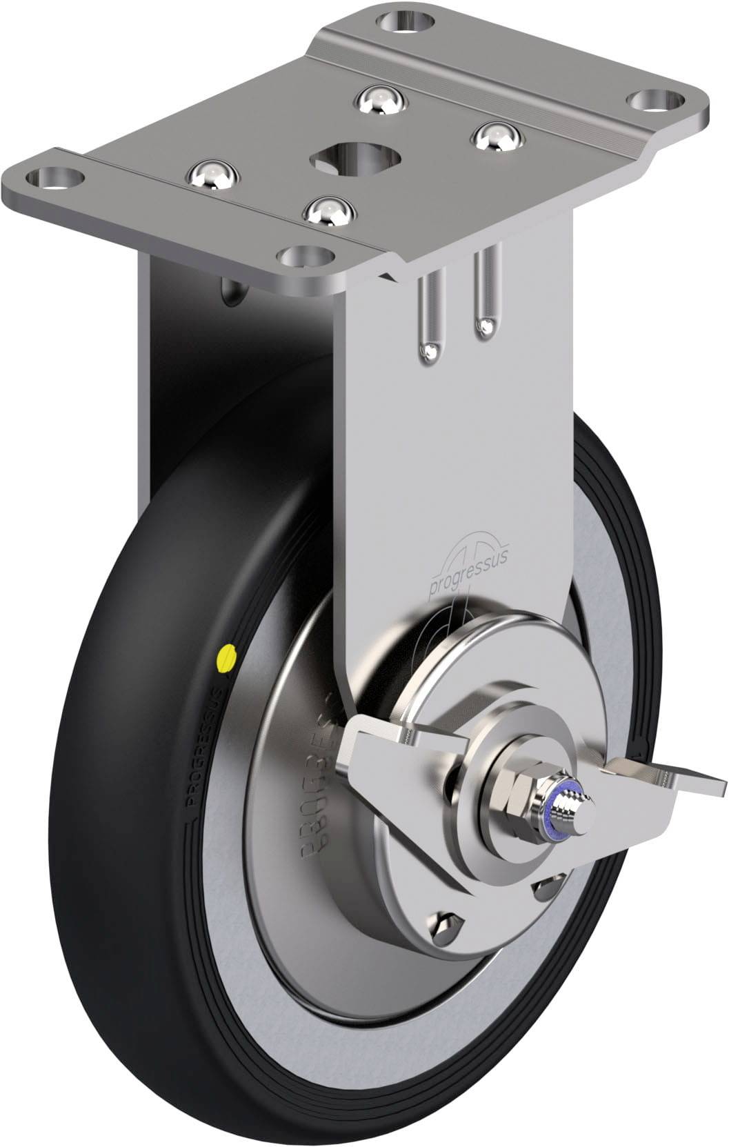 Blickle 949362 BPX-PGV 150XK-PG2-SRA-EL-FA Rozsdamentes acél rögzített görgő KerékØ: 150 mm Teherbírás (max.): 200 kg 1 db