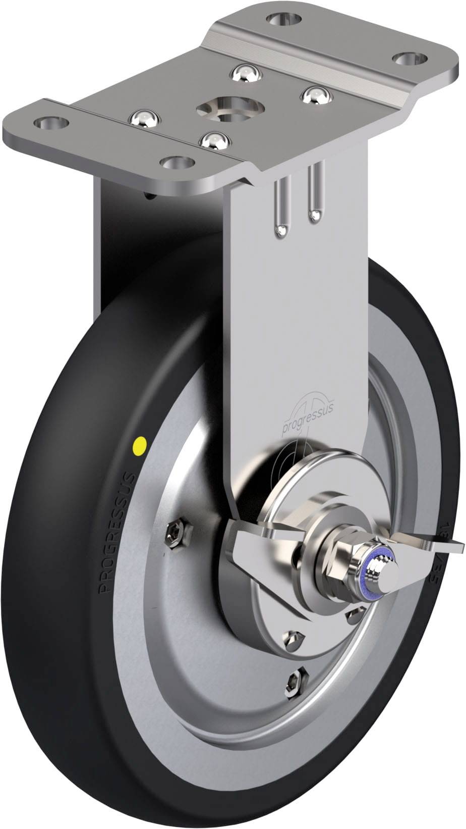Blickle 949364 BPX-PGV 186XK-PG3-SRA-EL-FA Rozsdamentes acél rögzített görgő KerékØ: 186 mm Teherbírás (max.): 200 kg 1 db