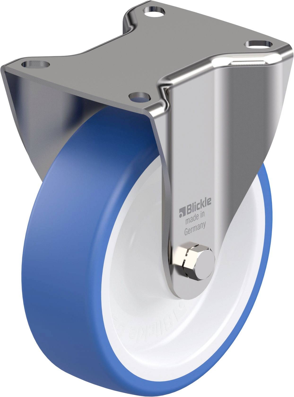 Blickle 937244 BX-POTHS 125XR Rozsdamentes acél rögzített görgő KerékØ: 125 mm Teherbírás (max.): 250 kg 1 db