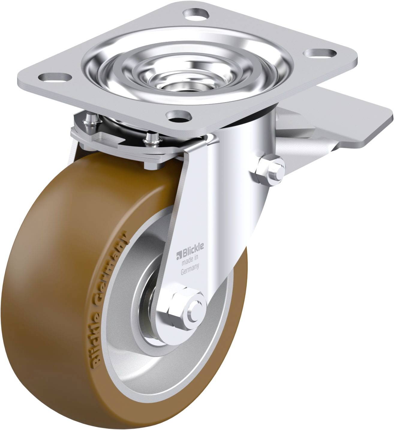 Blickle 917954 L-ALB 101K-ST Acéllemez forgógörgő KerékØ: 100 mm Teherbírás (max.): 250 kg 1 db