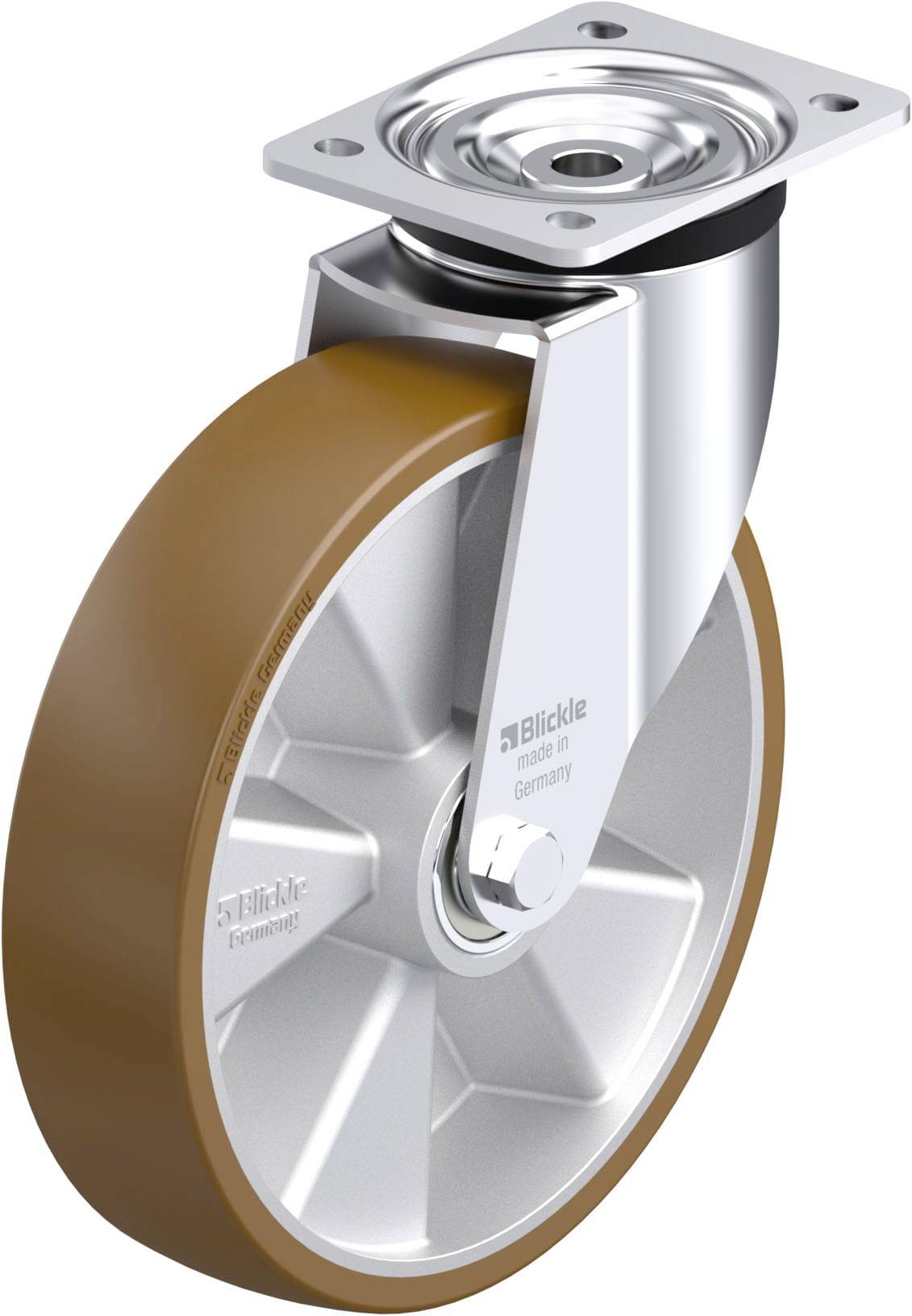 Blickle 917936 L-ALB 250K-3 Acéllemez forgógörgő KerékØ: 250 mm Teherbírás (max.): 500 kg 1 db