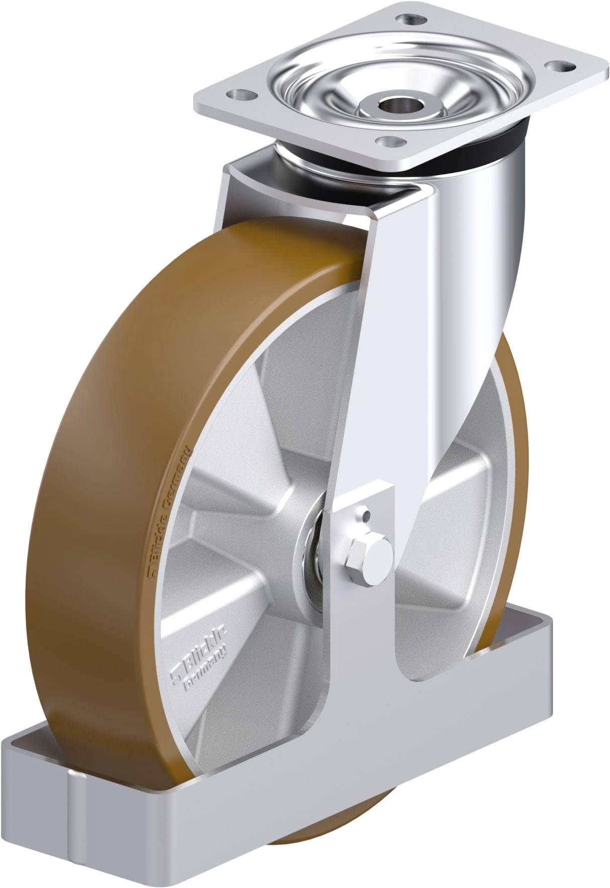 Blickle 939585 L-ALB 250K-3-FS Acéllemez forgógörgő KerékØ: 250 mm Teherbírás (max.): 500 kg 1 db