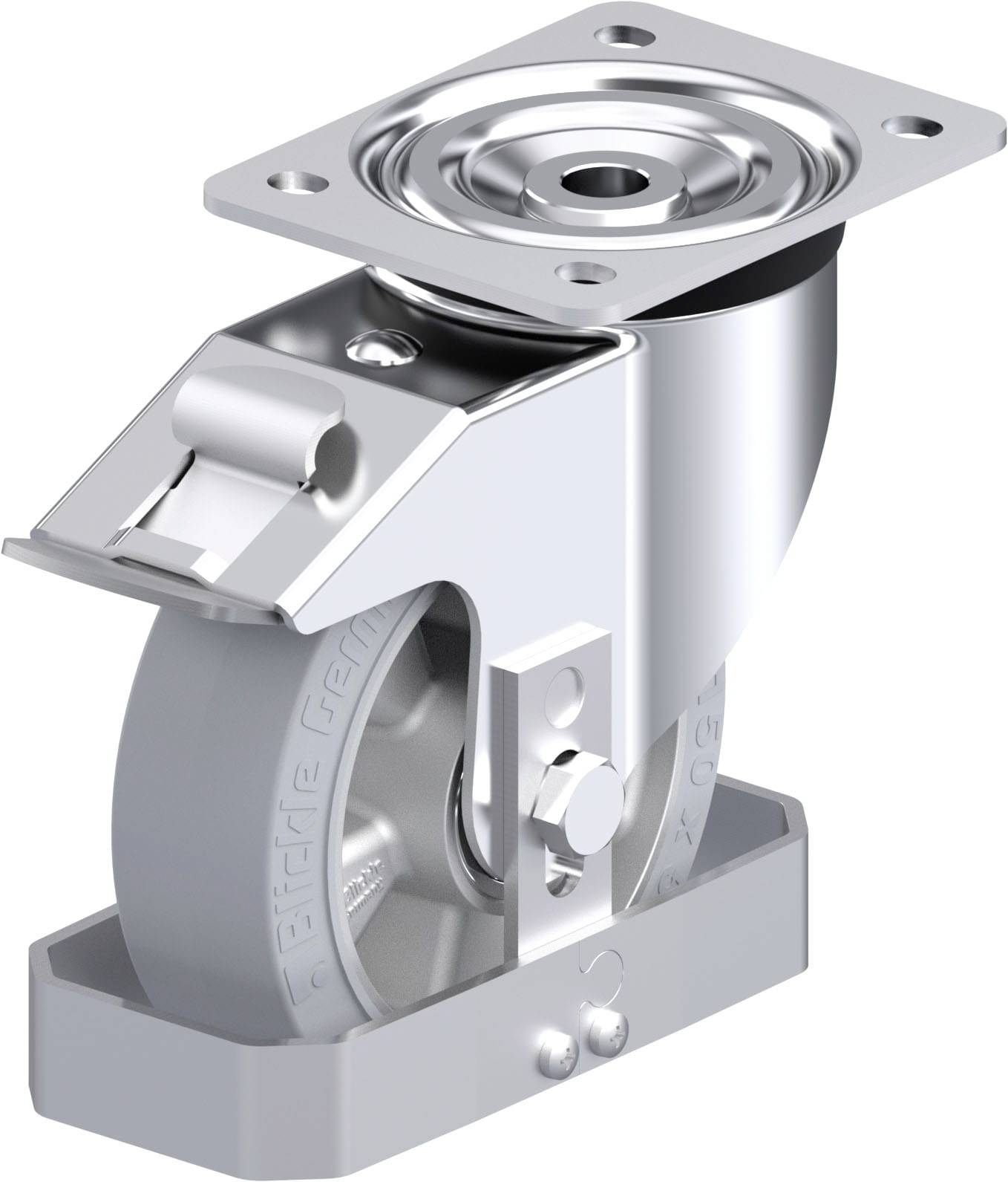 Blickle 912482 L-ALEV 150K-FI-SG-FS Acéllemez forgógörgő KerékØ: 150 mm Teherbírás (max.): 400 kg 1 db