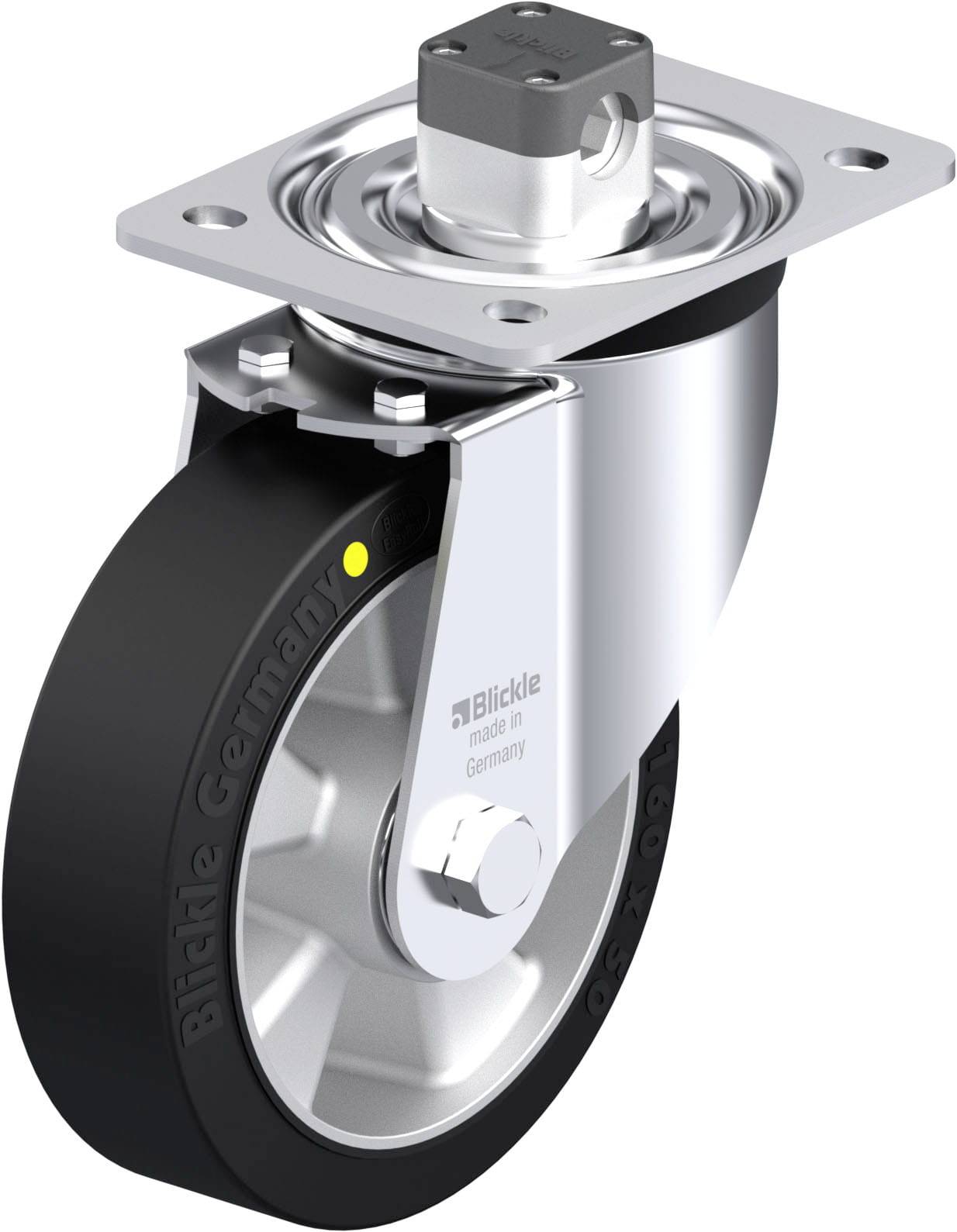 Blickle 940930 L-ALEV 160K-CS11-EL Acéllemez forgógörgő KerékØ: 160 mm Teherbírás (max.): 400 kg 1 db