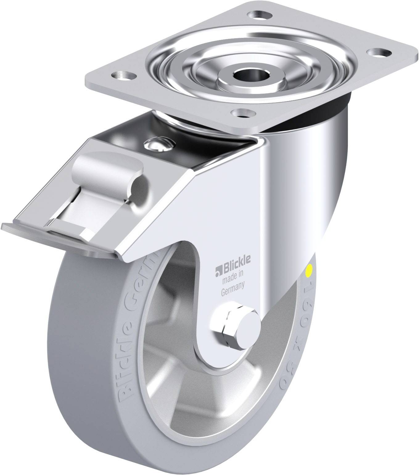 Blickle 917924 L-ALEV 160K-FI-SG-AS Acéllemez forgógörgő KerékØ: 160 mm Teherbírás (max.): 350 kg 1 db