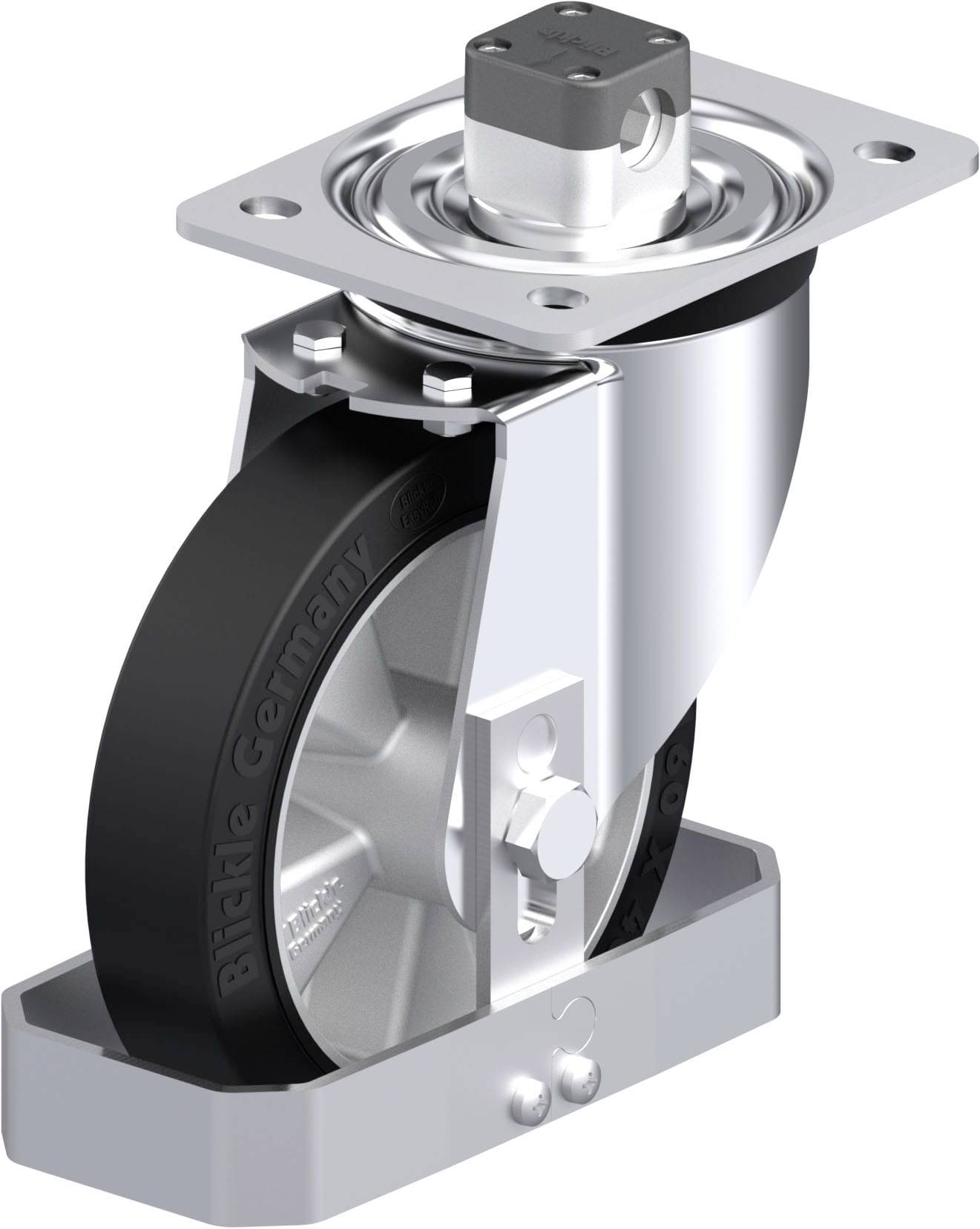 Blickle 938523 L-ALEV 161K-CS11-FS Acéllemez forgógörgő KerékØ: 160 mm Teherbírás (max.): 300 kg 1 db