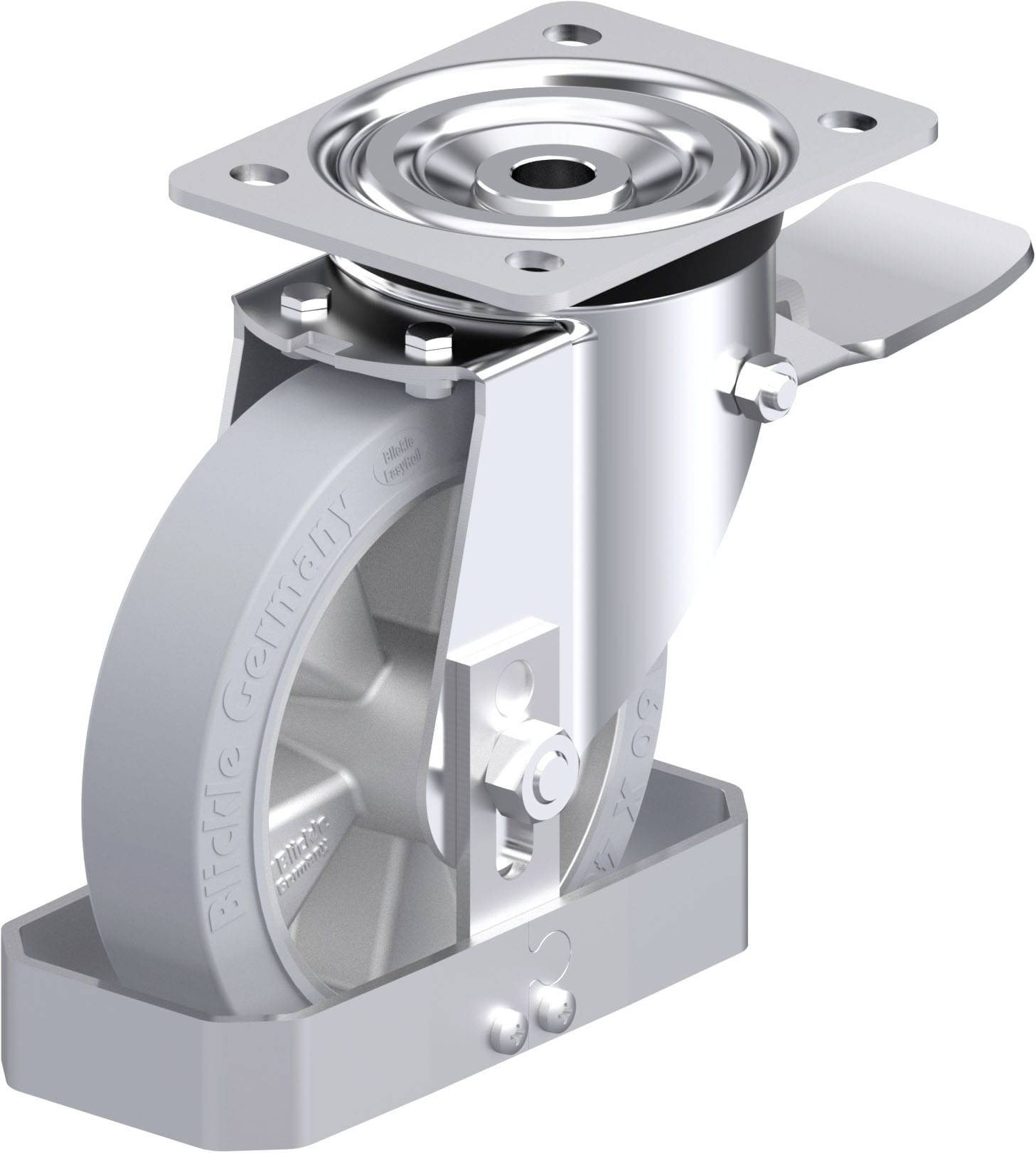 Blickle 938527 L-ALEV 161K-ST-SG-FS Acéllemez forgógörgő KerékØ: 160 mm Teherbírás (max.): 300 kg 1 db