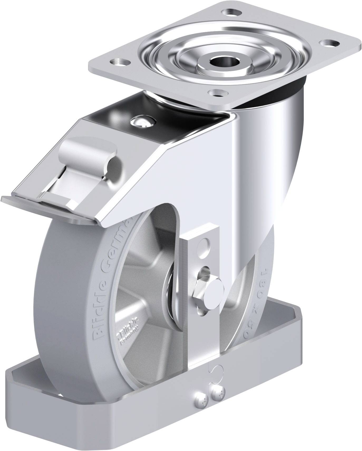 Blickle 938530 L-ALEV 180K-FI-SG-FS Acéllemez forgógörgő KerékØ: 180 mm Teherbírás (max.): 400 kg 1 db