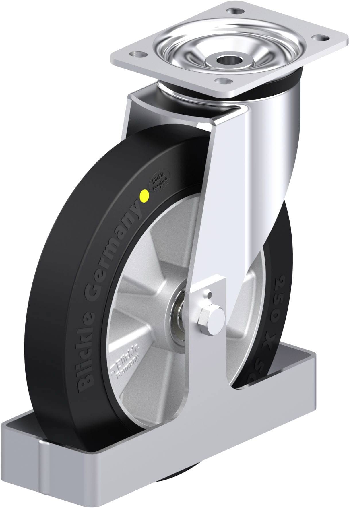 Blickle 938543 L-ALEV 250K-3-EL-FS Acéllemez forgógörgő KerékØ: 250 mm Teherbírás (max.): 500 kg 1 db