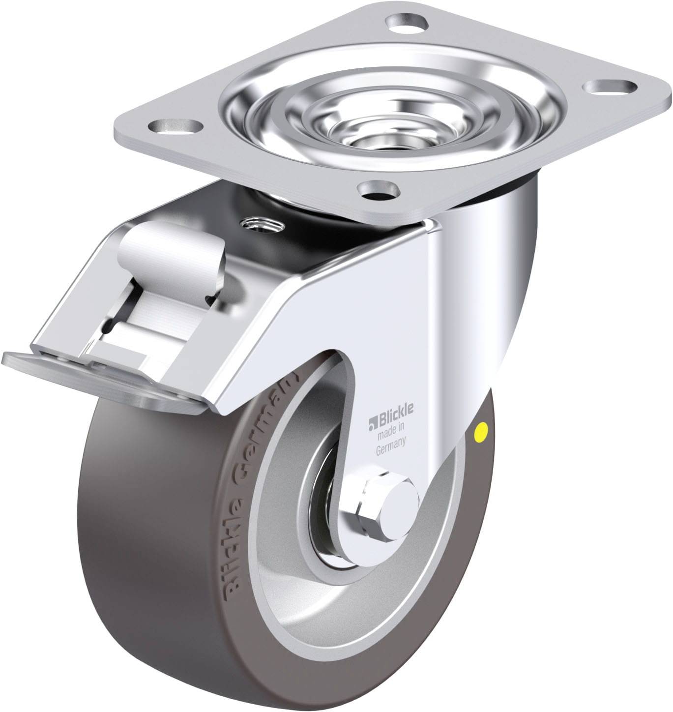 Blickle 887132 L-ALST 100K-FI-AS Acéllemez forgógörgő KerékØ: 100 mm Teherbírás (max.): 250 kg 1 db