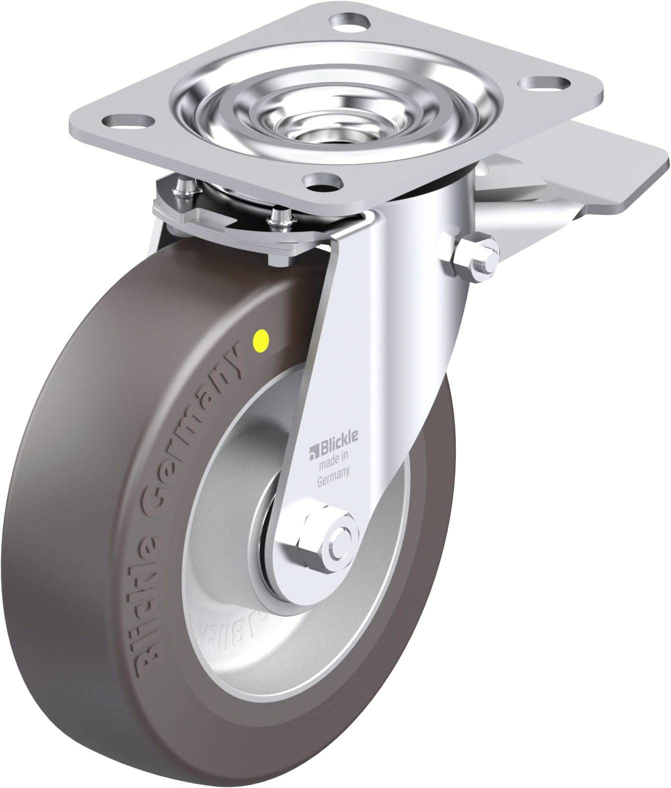 Blickle 913450 L-ALST 125K-ST-AS Acéllemez forgógörgő KerékØ: 125 mm Teherbírás (max.): 250 kg 1 db