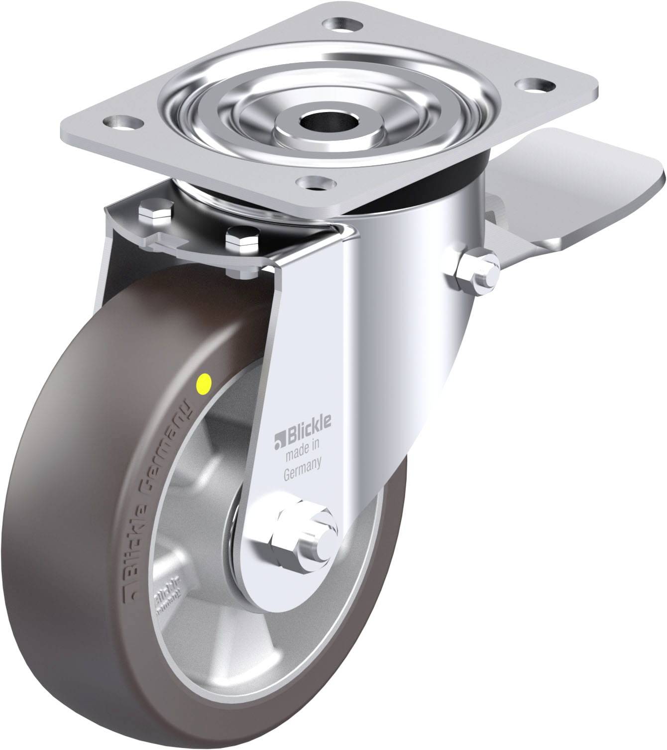 Blickle 936465 L-ALST 150K-ST-AS Acéllemez forgógörgő KerékØ: 150 mm Teherbírás (max.): 400 kg 1 db