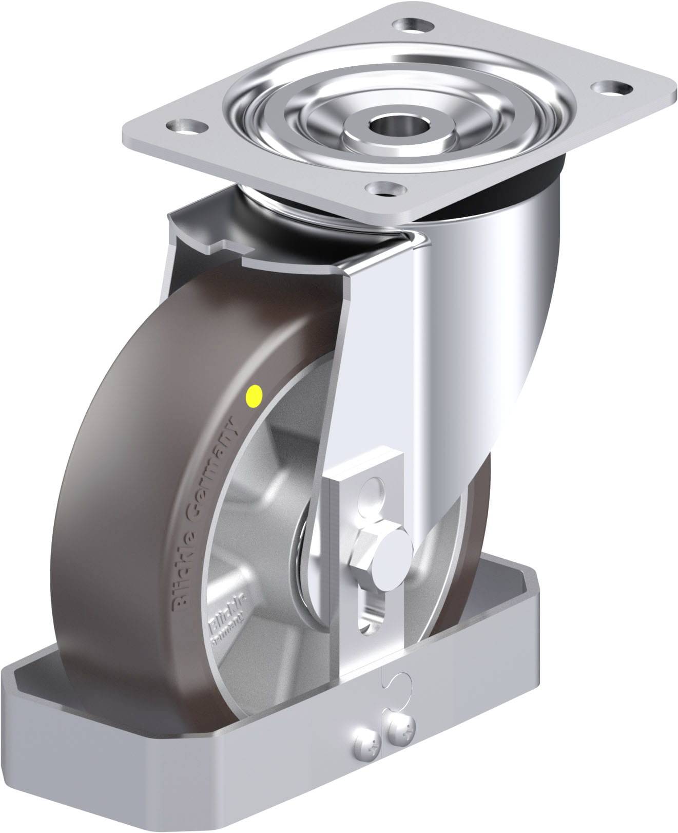 Blickle 939153 L-ALST 160K-AS-FS Acéllemez forgógörgő KerékØ: 160 mm Teherbírás (max.): 400 kg 1 db
