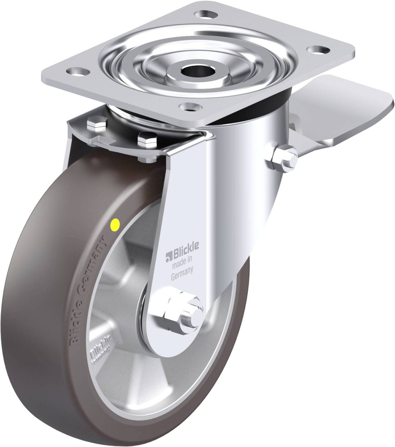 Blickle 936466 L-ALST 160K-ST-AS Acéllemez forgógörgő KerékØ: 160 mm Teherbírás (max.): 400 kg 1 db