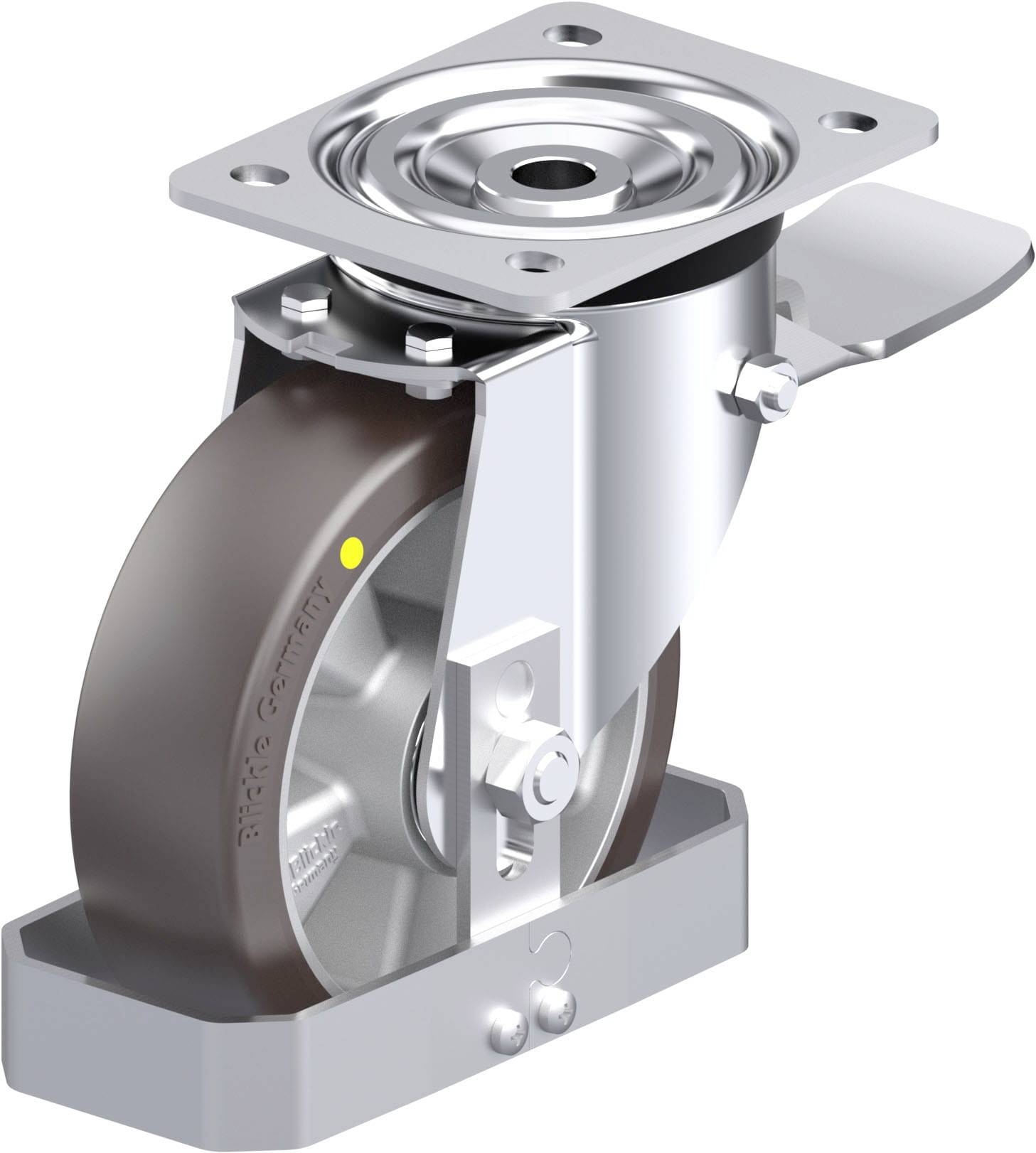 Blickle 939154 L-ALST 160K-ST-AS-FS Acéllemez forgógörgő KerékØ: 160 mm Teherbírás (max.): 400 kg 1 db