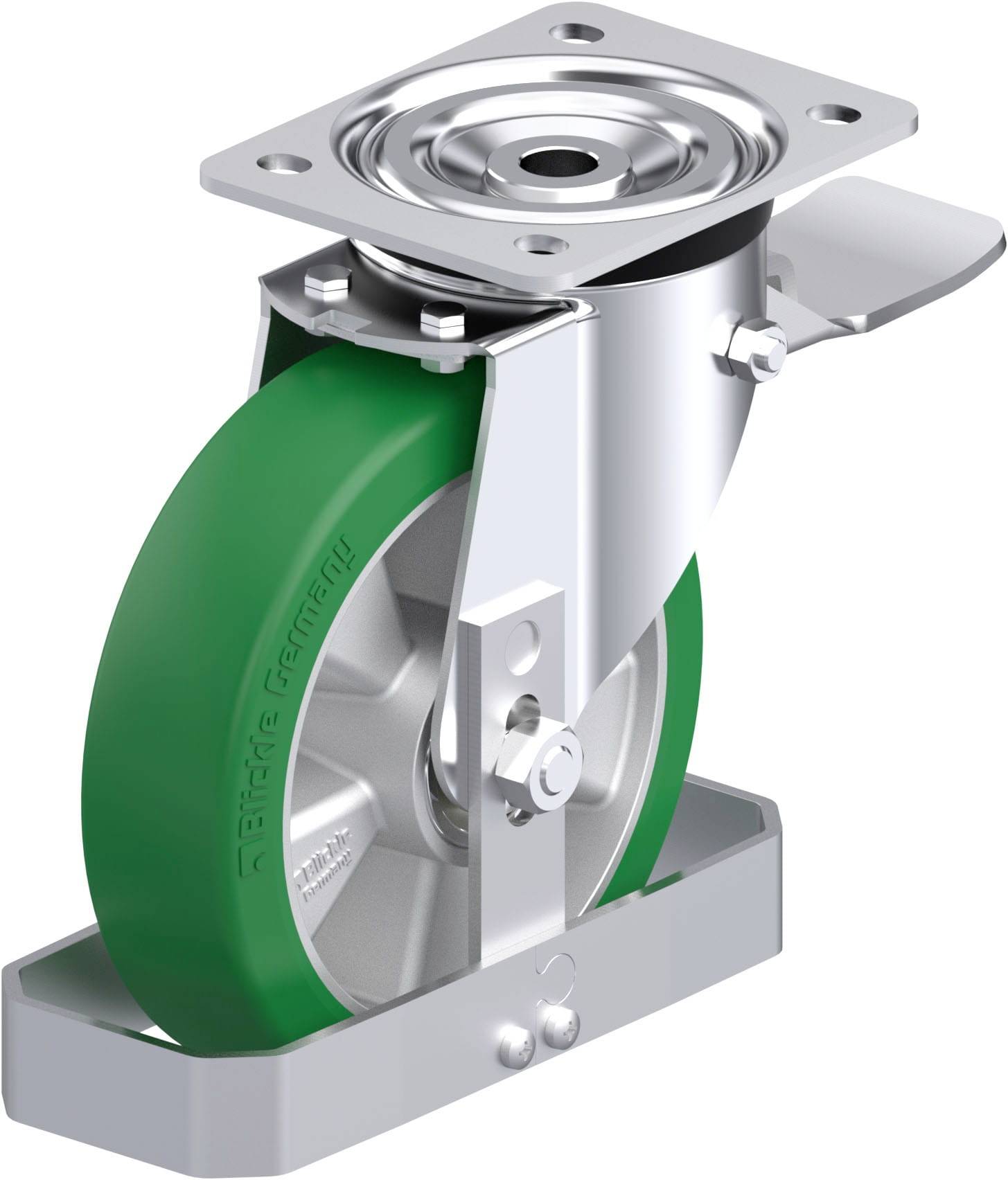 Blickle 939212 L-ALST 180K-ST-FS Acéllemez forgógörgő KerékØ: 180 mm Teherbírás (max.): 400 kg 1 db