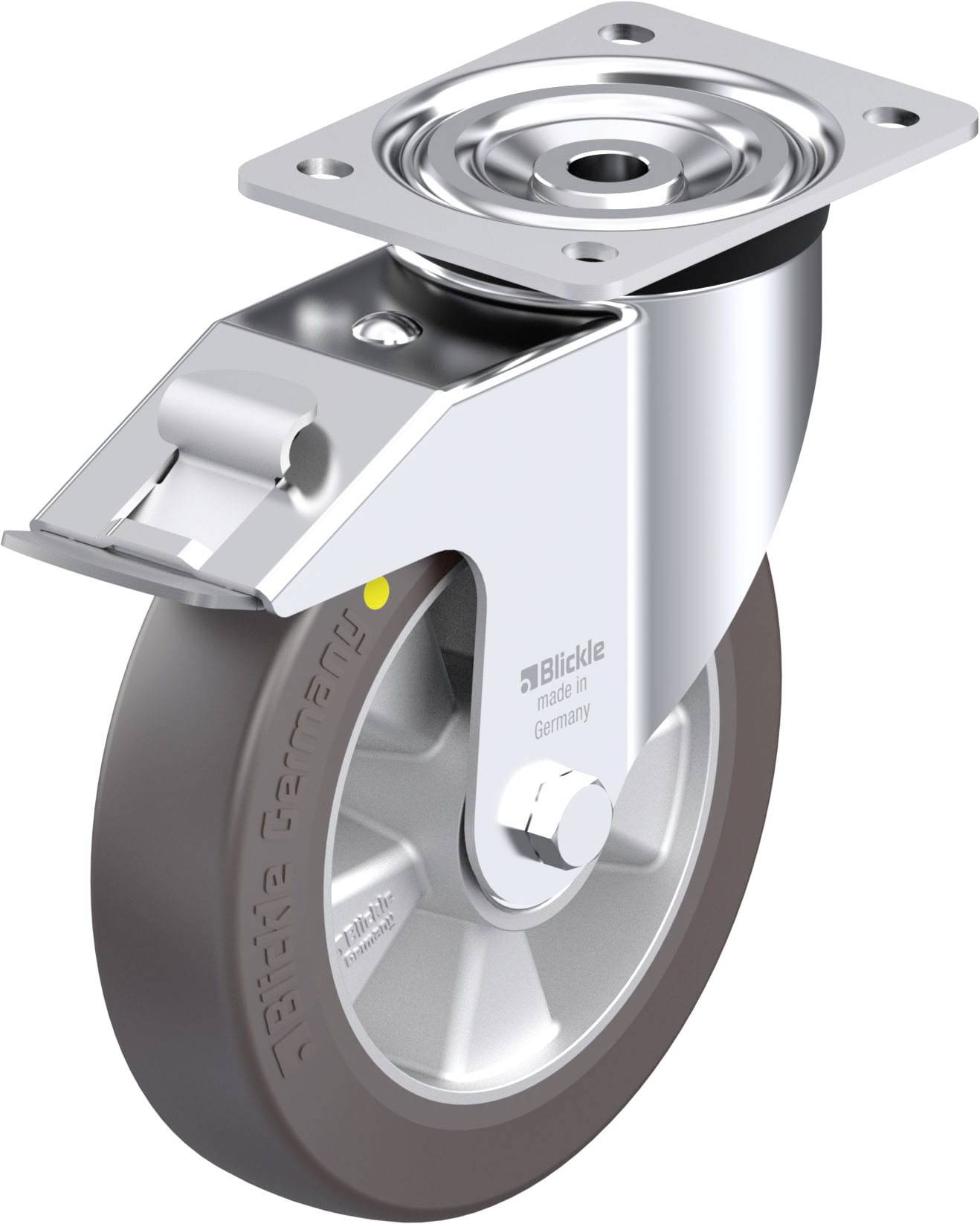 Blickle 857805 L-ALST 200K-FI-AS Acéllemez forgógörgő KerékØ: 200 mm Teherbírás (max.): 400 kg 1 db