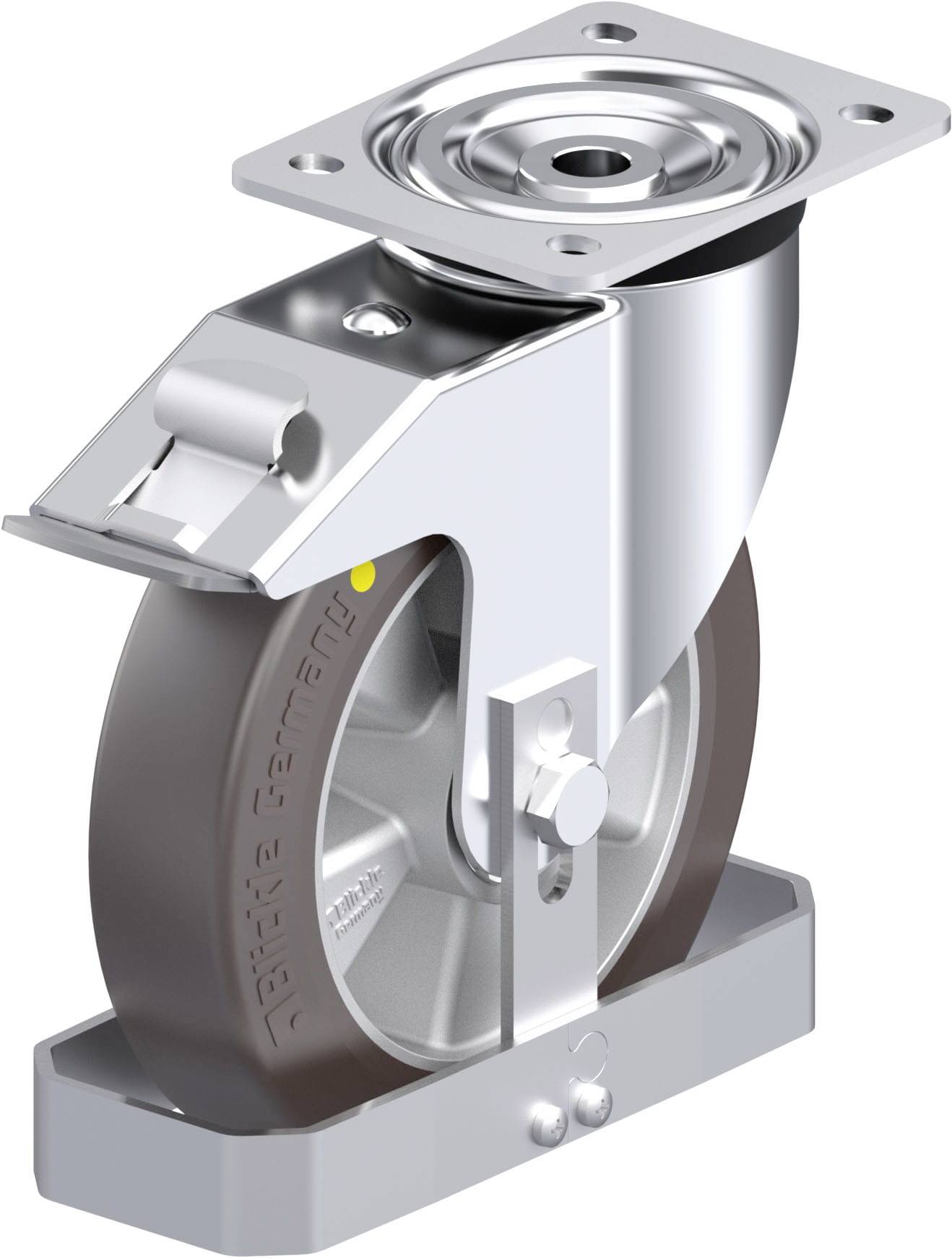 Blickle 886681 L-ALST 200K-FI-AS-FS Acéllemez forgógörgő KerékØ: 200 mm Teherbírás (max.): 400 kg 1 db