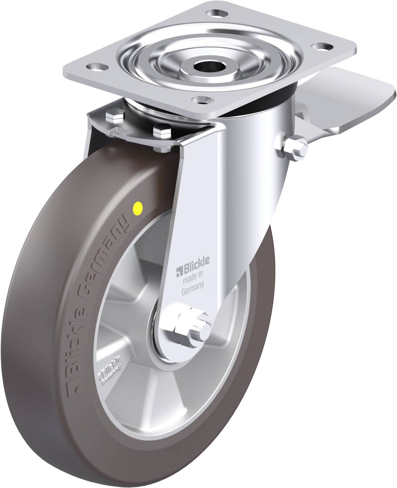 Blickle 936470 L-ALST 200K-ST-AS Acéllemez forgógörgő KerékØ: 200 mm Teherbírás (max.): 400 kg 1 db