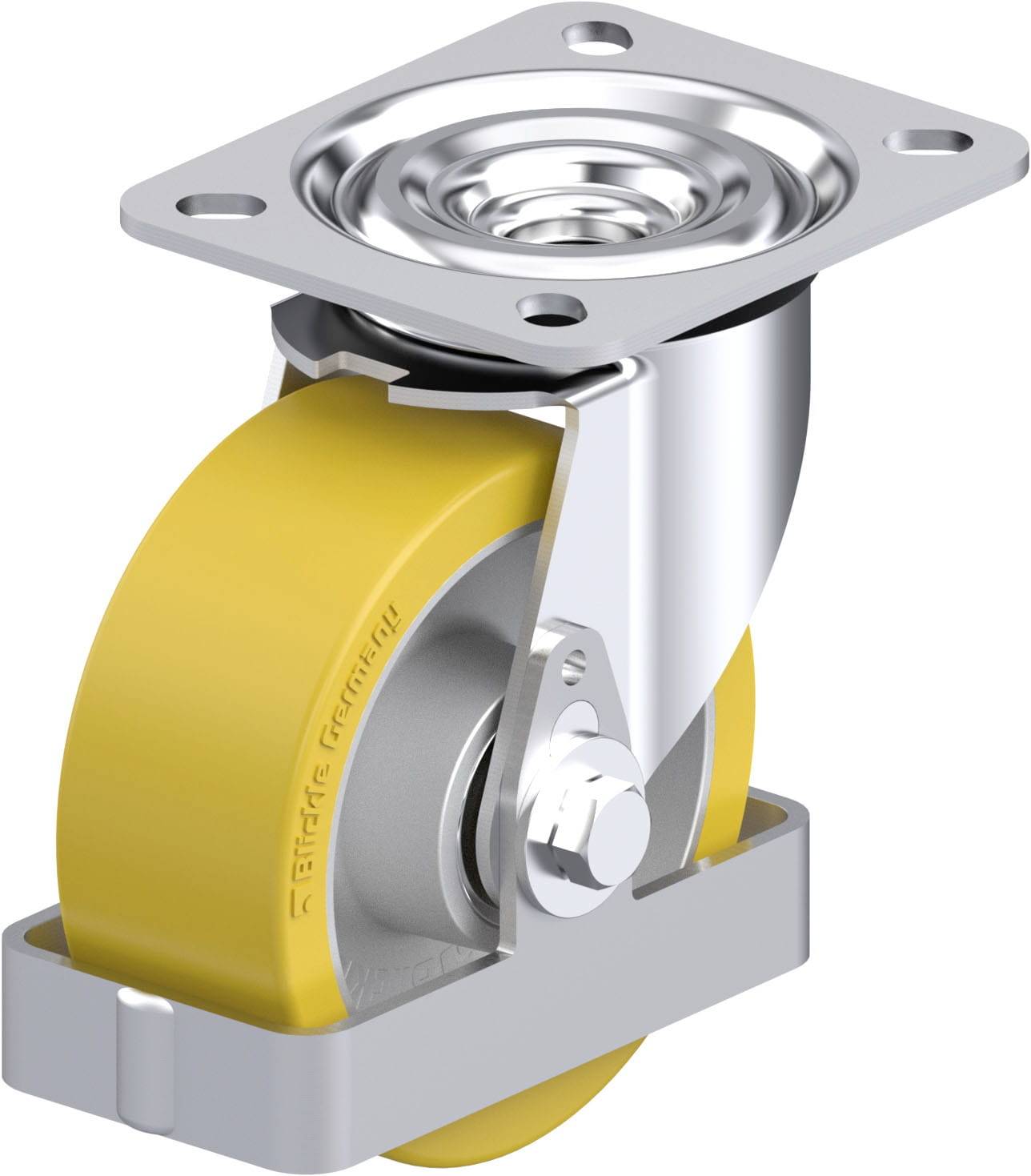 Blickle 899894 L-ALTH 100K-FS Acéllemez forgógörgő KerékØ: 100 mm Teherbírás (max.): 250 kg 1 db