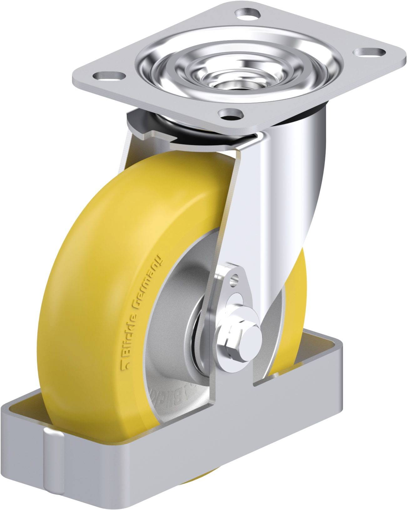 Blickle 931202 L-ALTH 125K-CO-FS Acéllemez forgógörgő KerékØ: 125 mm Teherbírás (max.): 250 kg 1 db