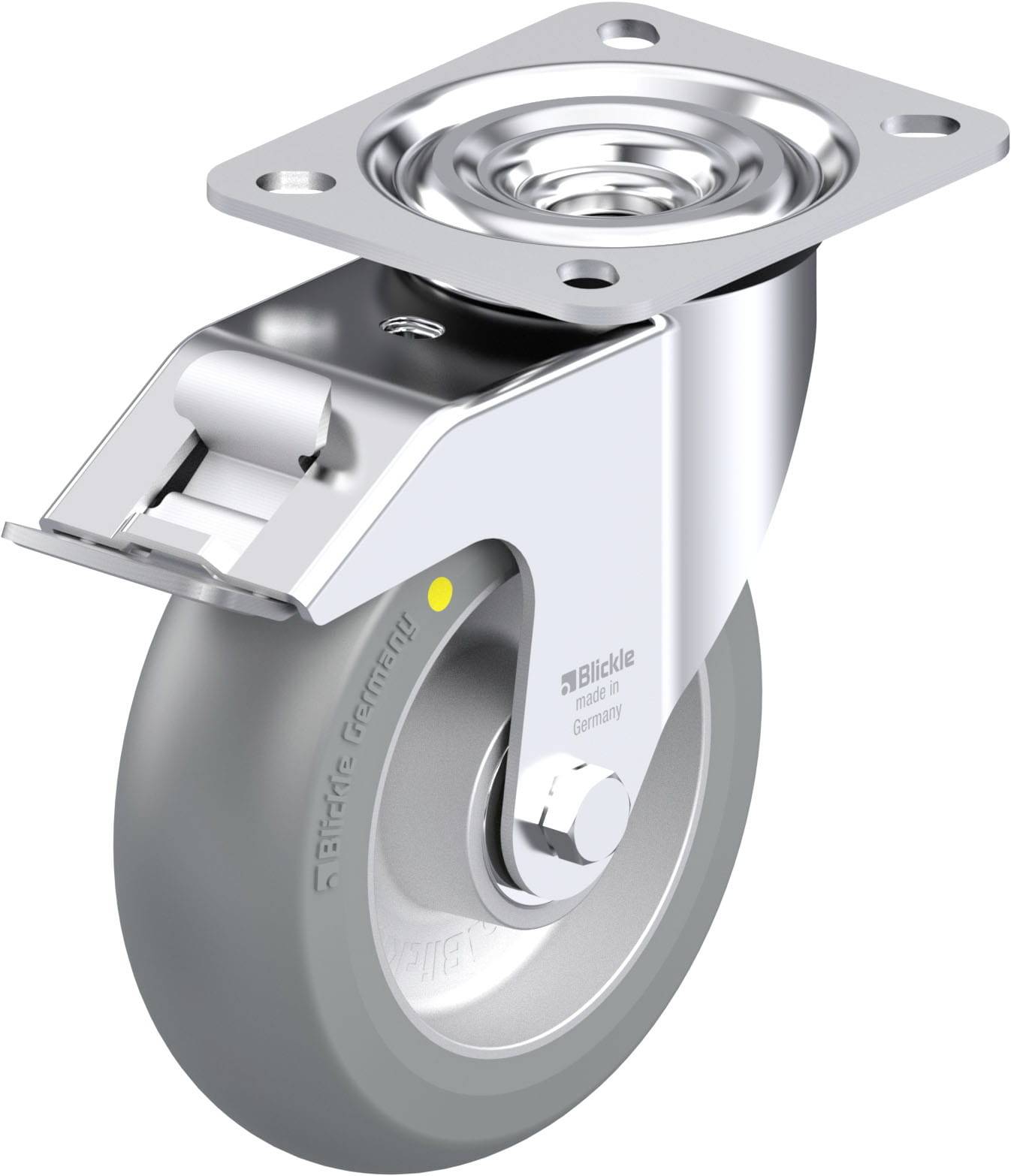 Blickle 936596 L-ALTH 125K-FI-AS-CO Acéllemez forgógörgő KerékØ: 125 mm Teherbírás (max.): 250 kg 1 db