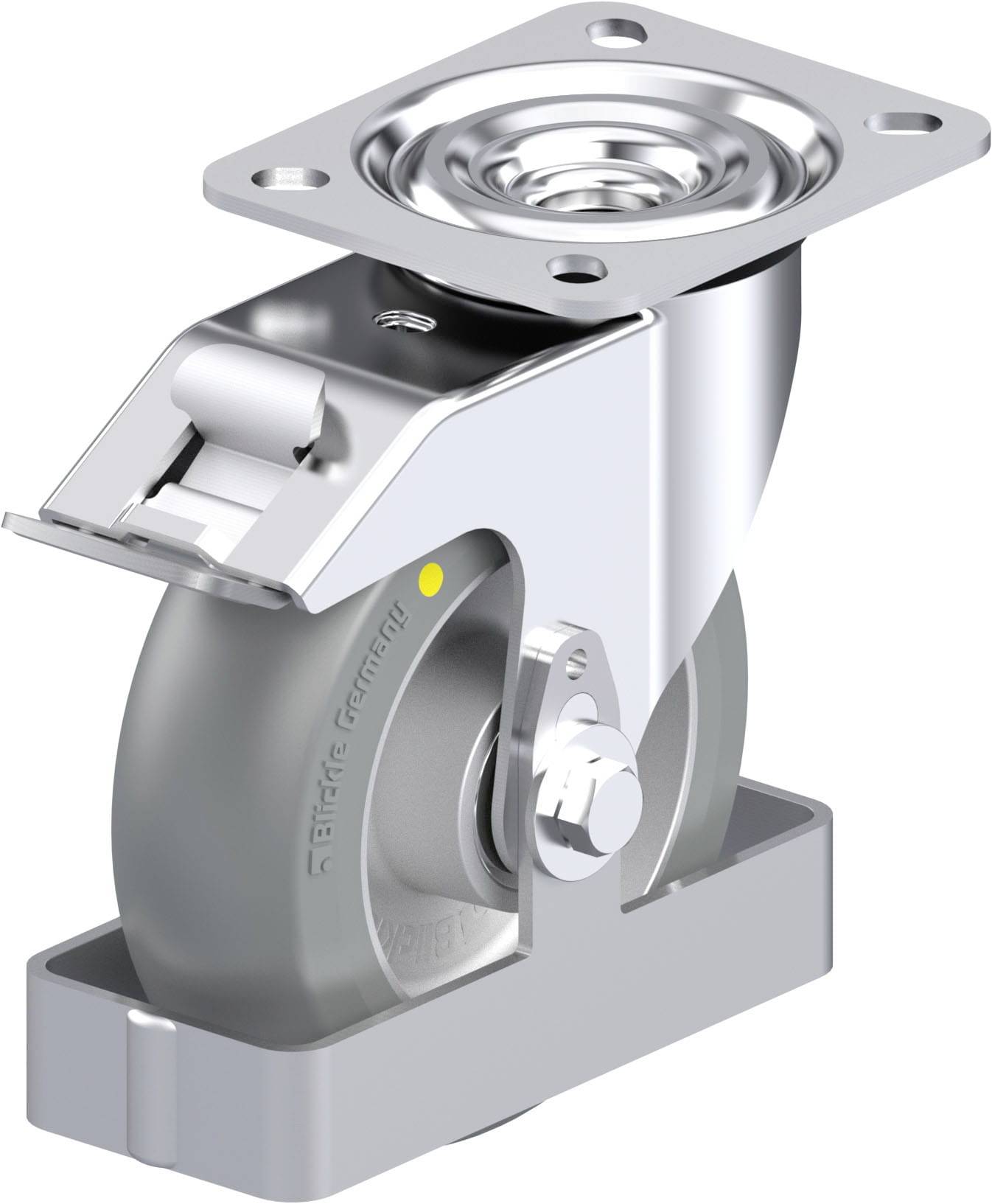 Blickle 939332 L-ALTH 125K-FI-AS-CO-FS Acéllemez forgógörgő KerékØ: 125 mm Teherbírás (max.): 250 kg 1 db