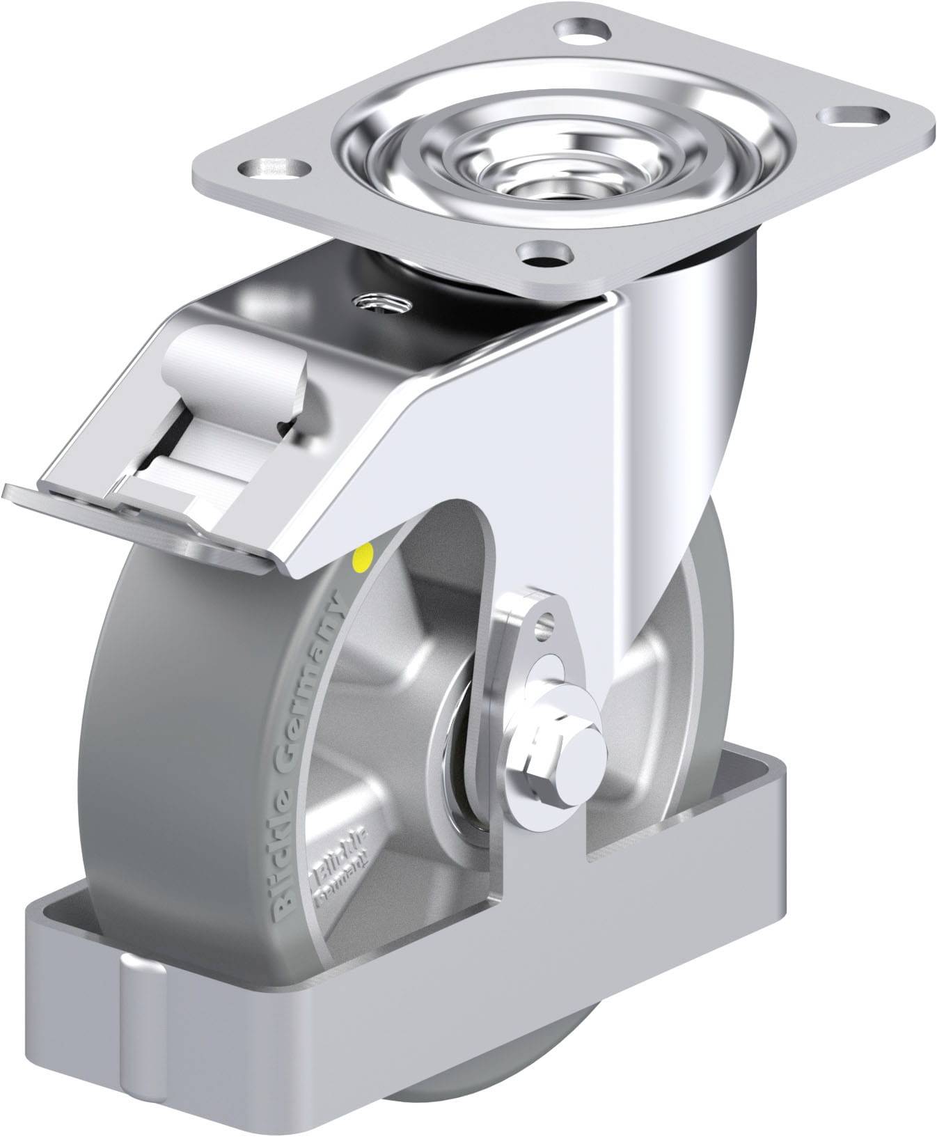 Blickle 746982 L-ALTH 125K-FI-AS-FS Acéllemez forgógörgő KerékØ: 125 mm Teherbírás (max.): 250 kg 1 db