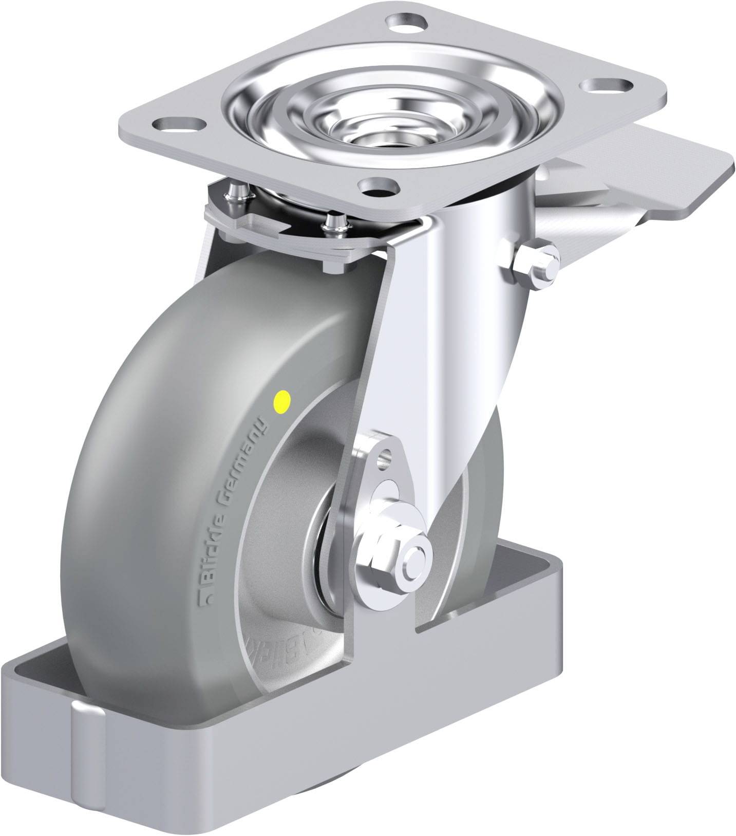 Blickle 939333 L-ALTH 125K-ST-AS-CO-FS Acéllemez forgógörgő KerékØ: 125 mm Teherbírás (max.): 250 kg 1 db