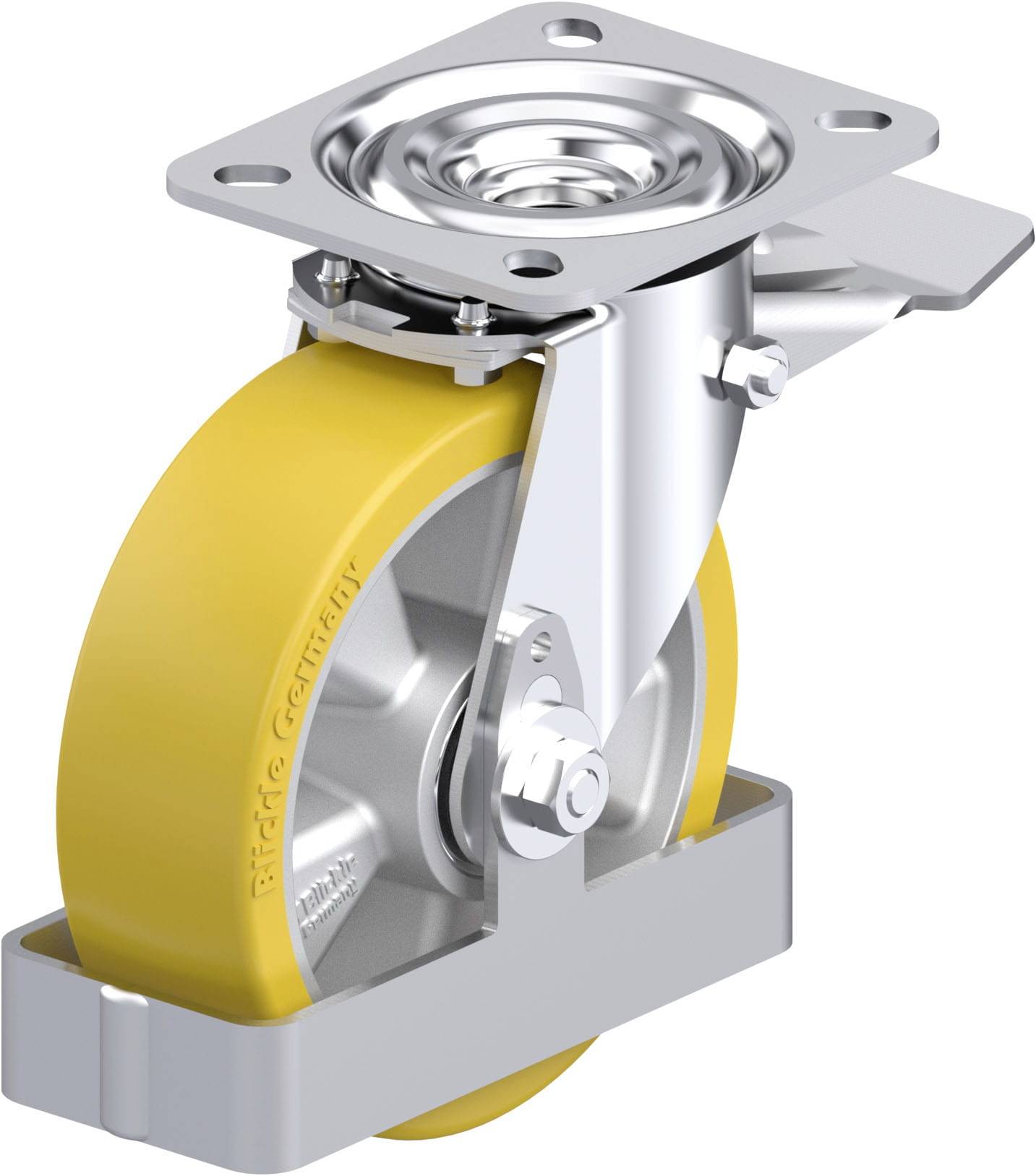 Blickle 927991 L-ALTH 125K-ST-FS Acéllemez forgógörgő KerékØ: 125 mm Teherbírás (max.): 250 kg 1 db