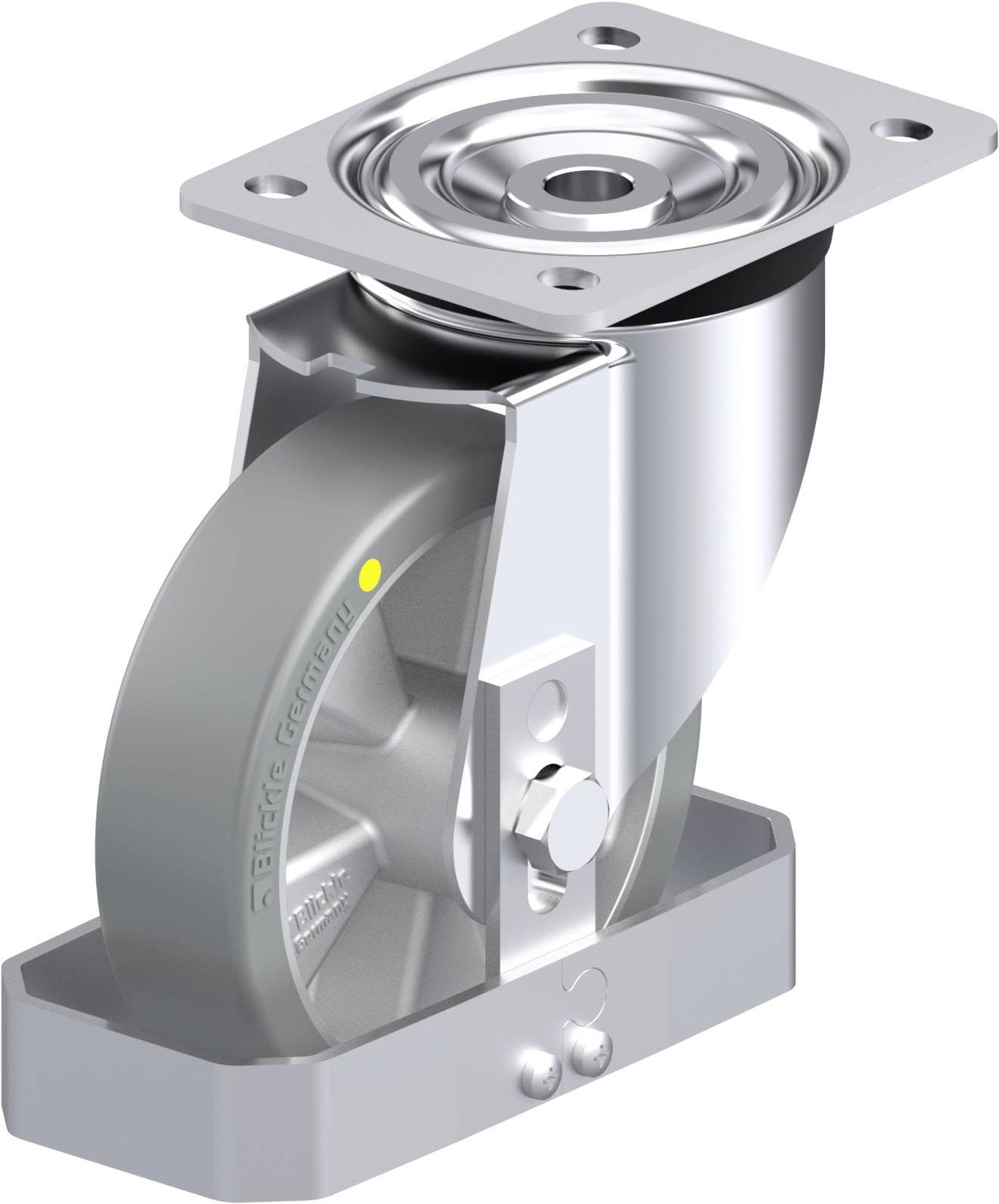 Blickle 910884 L-ALTH 151K-AS-FS Acéllemez forgógörgő KerékØ: 150 mm Teherbírás (max.): 400 kg 1 db
